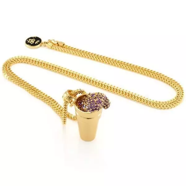 King Ice Purple Drank Necklace - GOLD