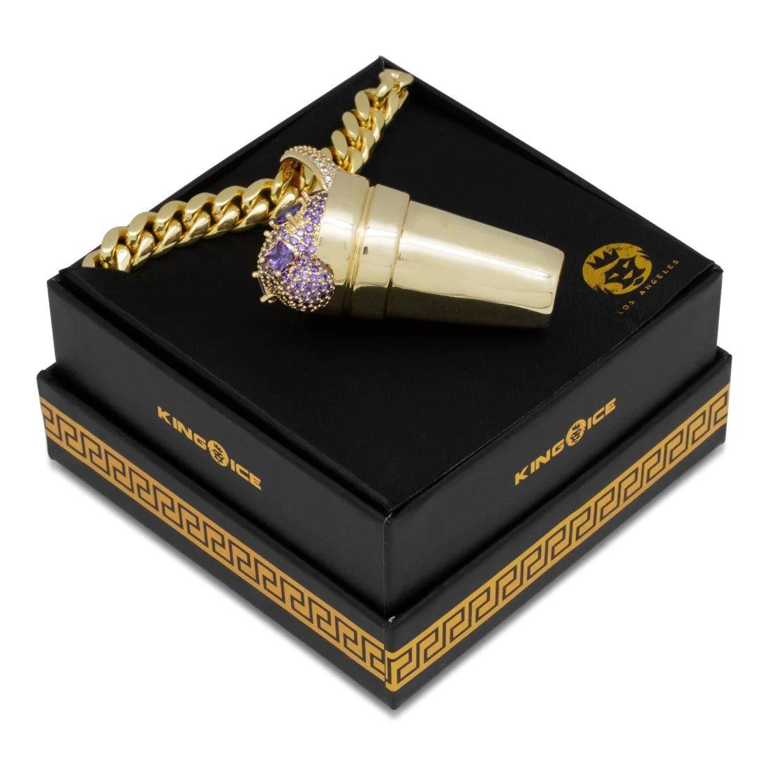 King Ice Purple Drank Necklace - GOLD Thumbnail View 5