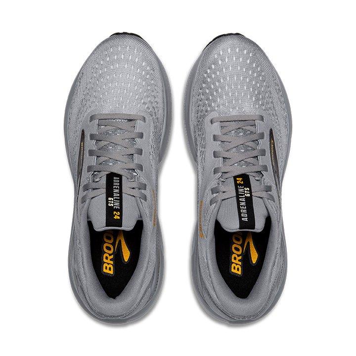 Brooks Adrenaline 24 GTS "Alloy/White/Gold Fusion" Men's Running Shoe - GREY Thumbnail View 5
