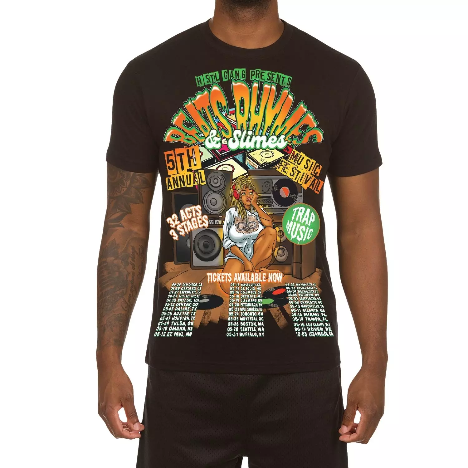 Hustle Gang Men's Rhymes And Slime Tee - Black - BLACK