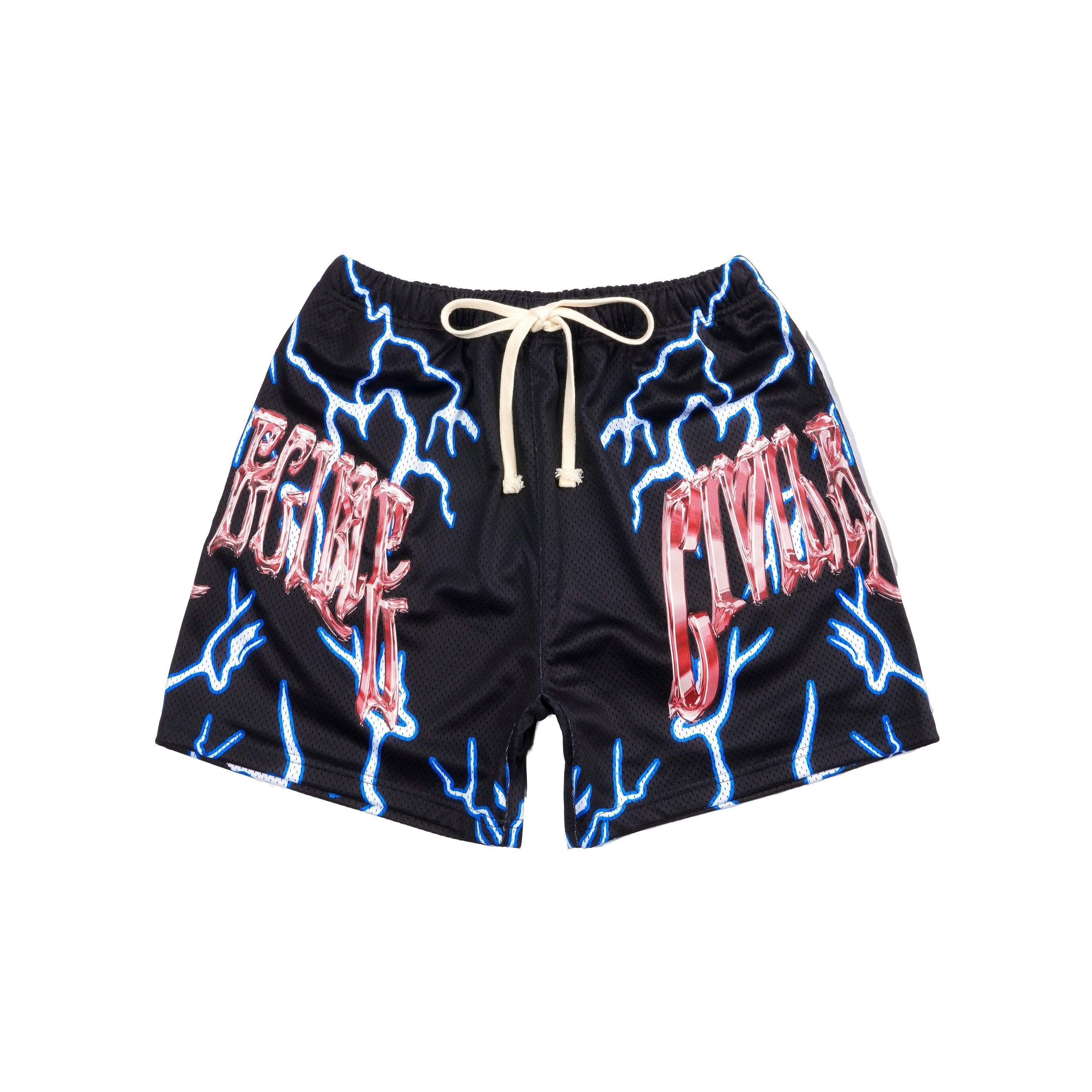 Civil Regime Men's Night Strikes Mesh Shorts - Black - BLACK Thumbnail View 1