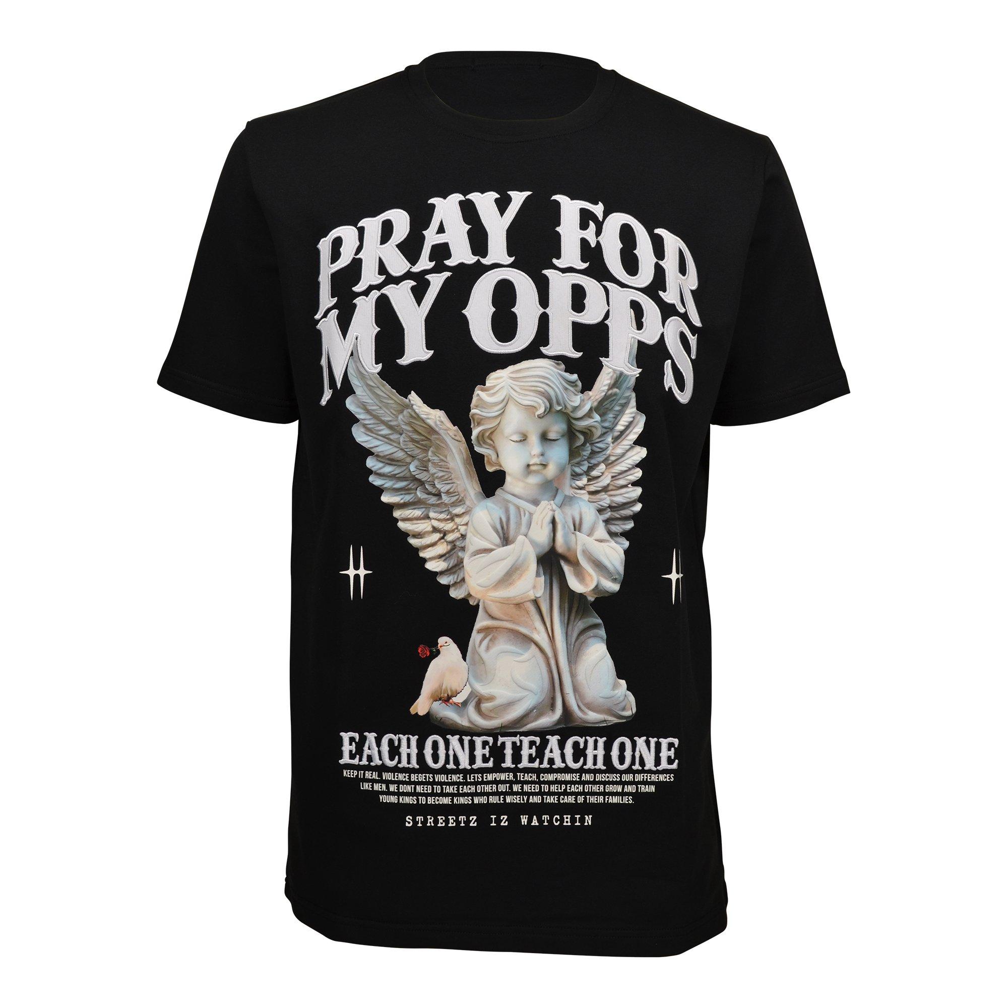Streetz Iz Watchin Men's Pray For My Opps Tee - BLACK Thumbnail View 1