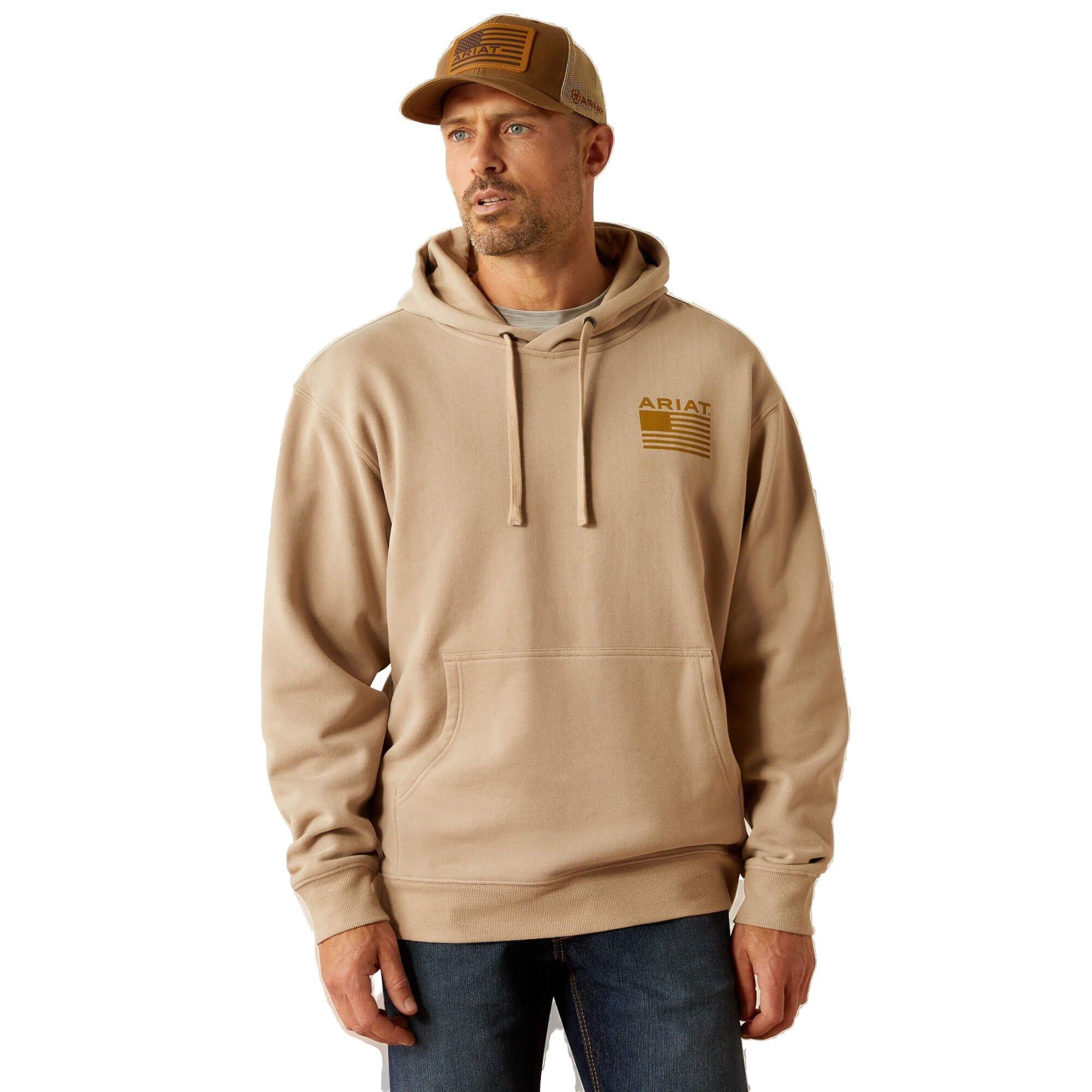 Ariat Men's Camo Hex Hoodie - BEIGE Thumbnail View 1