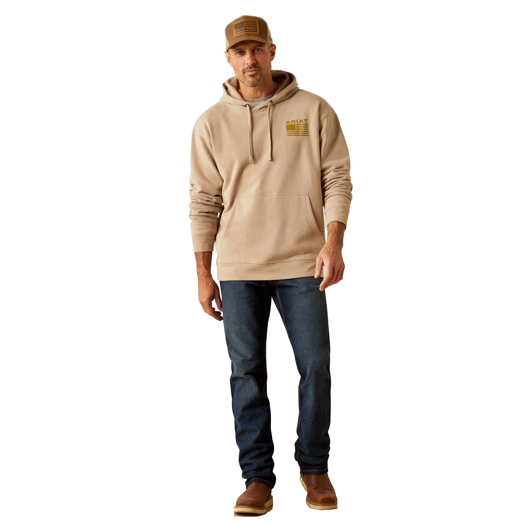 Ariat Men's Camo Hex Hoodie - BEIGE Thumbnail View 3
