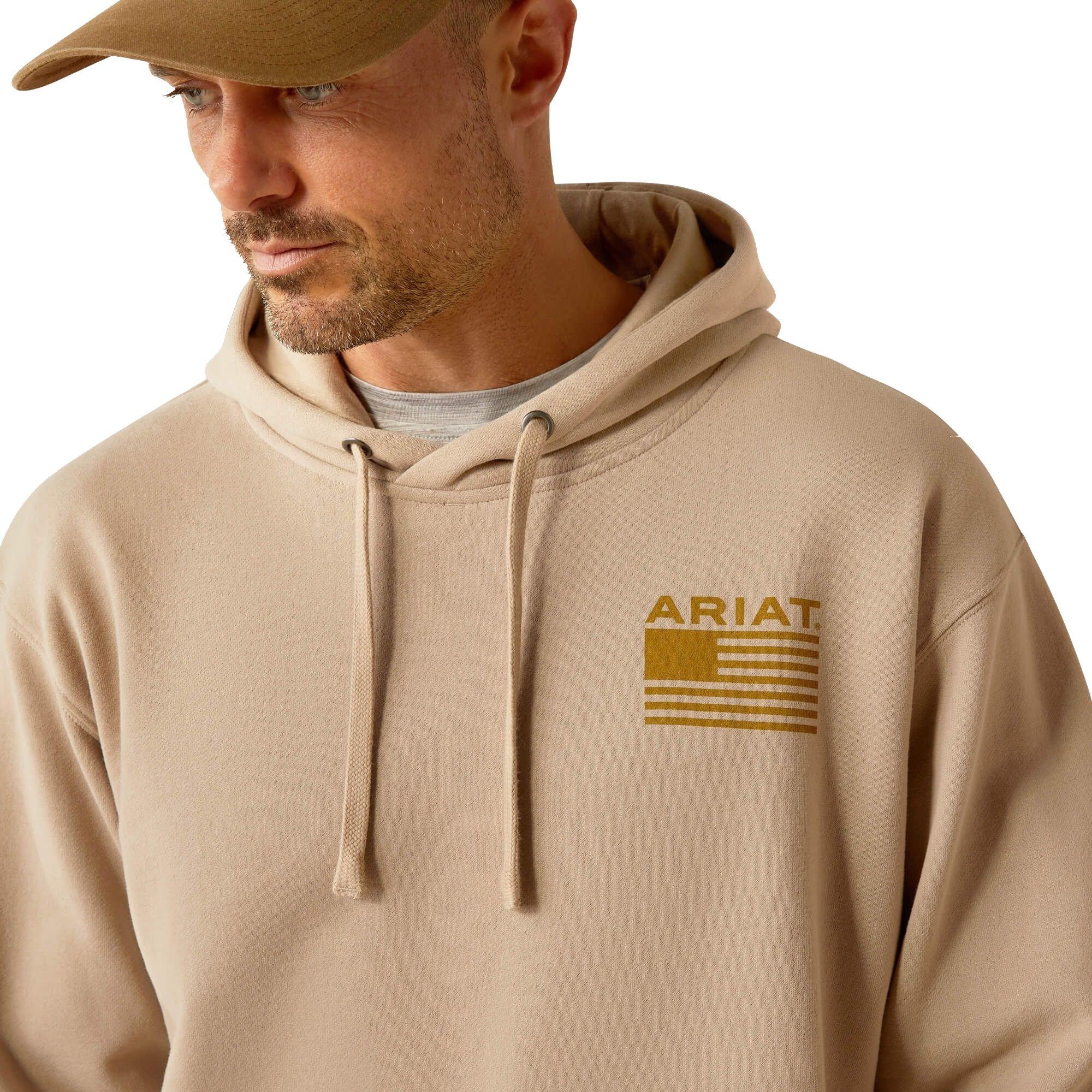 Ariat Men's Camo Hex Hoodie - BEIGE Thumbnail View 4