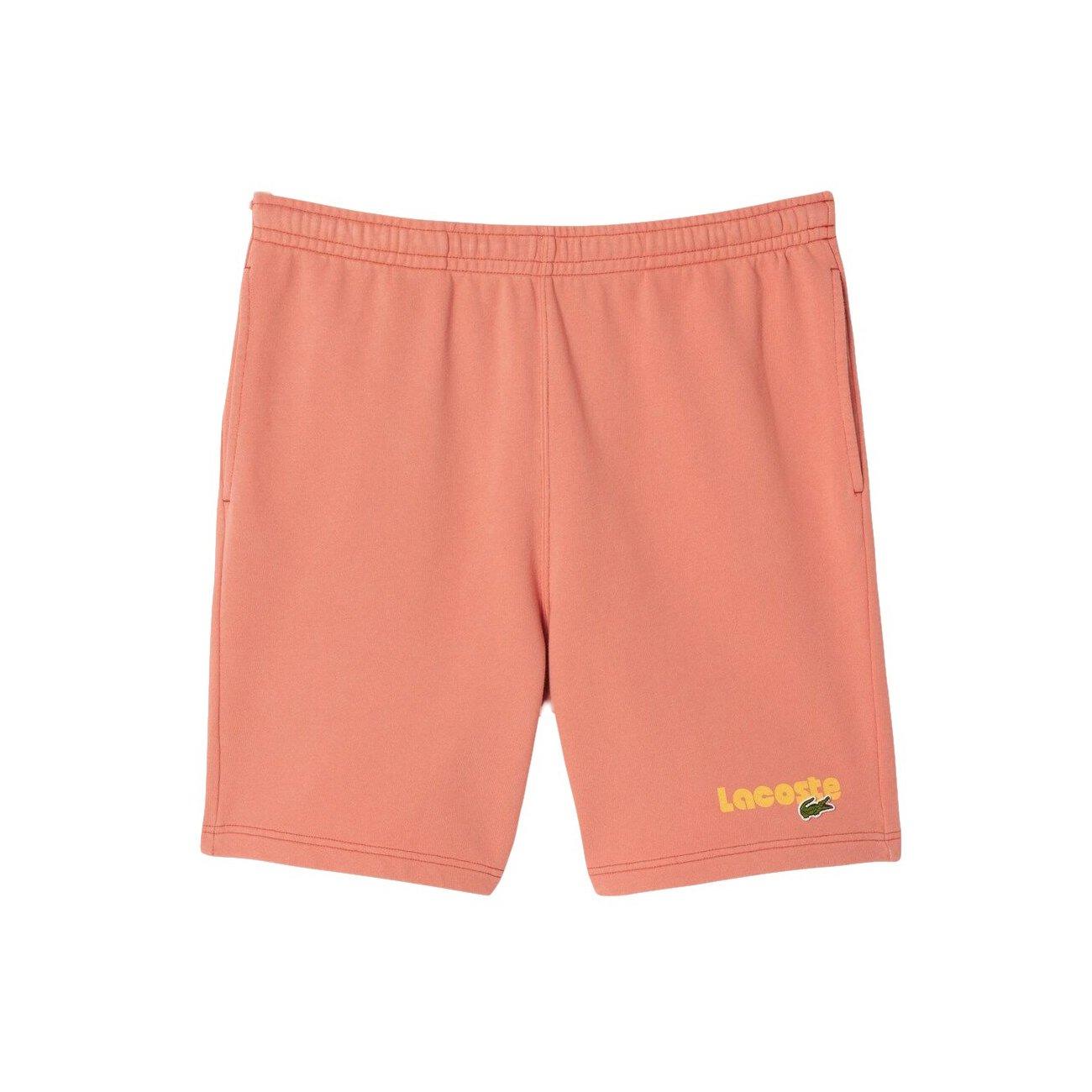 Lacoste Men's Bubble Logo Fleece Shorts - CORAL