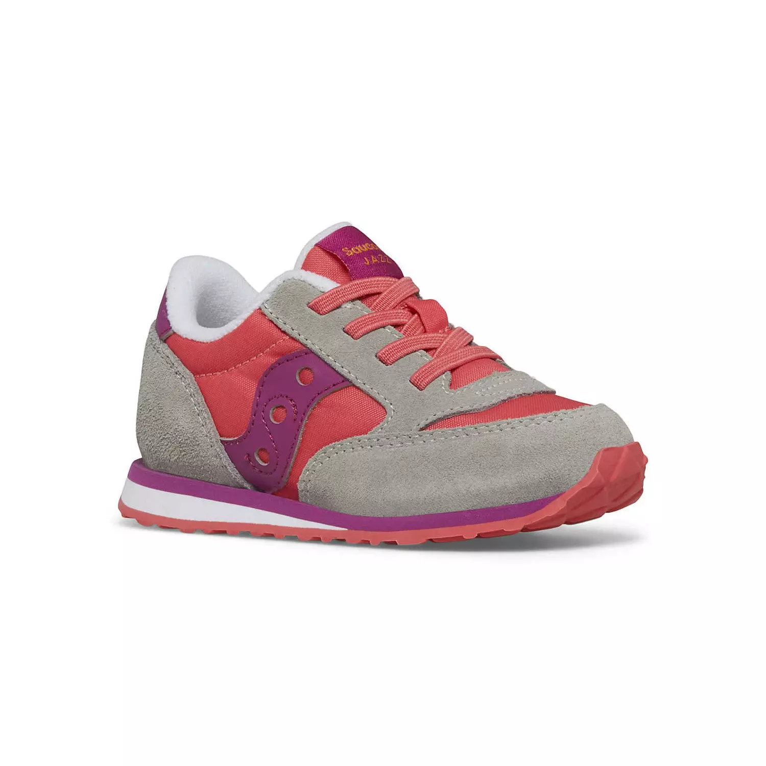 Saucony Jazz Jr "Grey/Purple/Coral" Toddler Girls' Shoe - GREY/PINK
