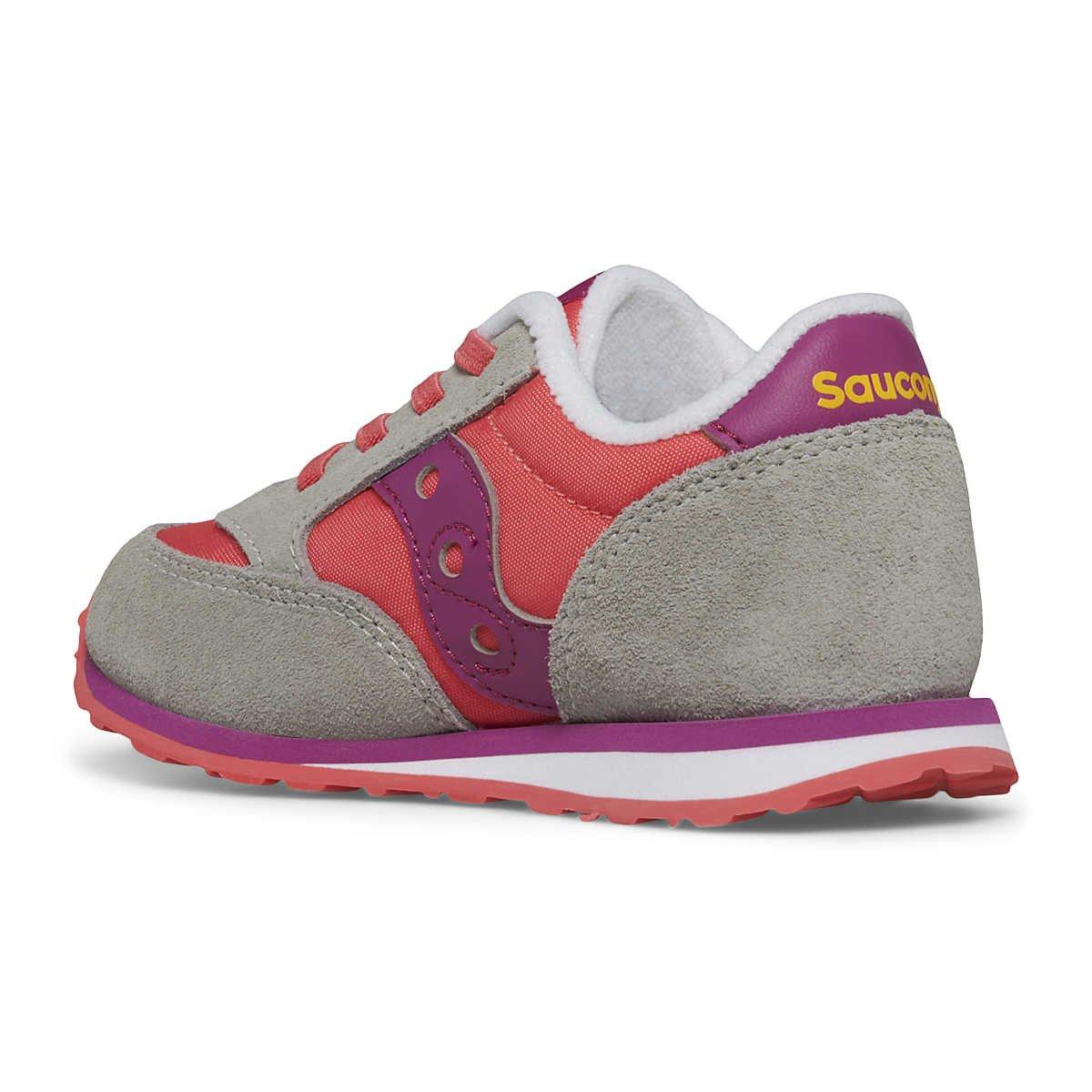 Saucony Jazz Jr "Grey/Purple/Coral" Toddler Girls' Shoe - GREY/PINK Thumbnail View 3
