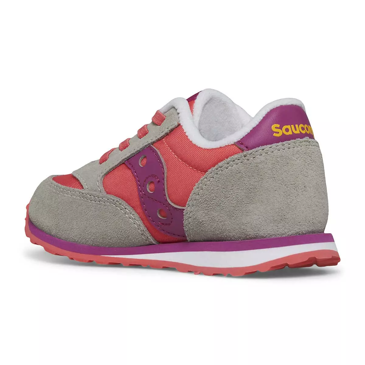 Saucony Jazz Jr "Grey/Purple/Coral" Toddler Girls' Shoe - GREY/PINK