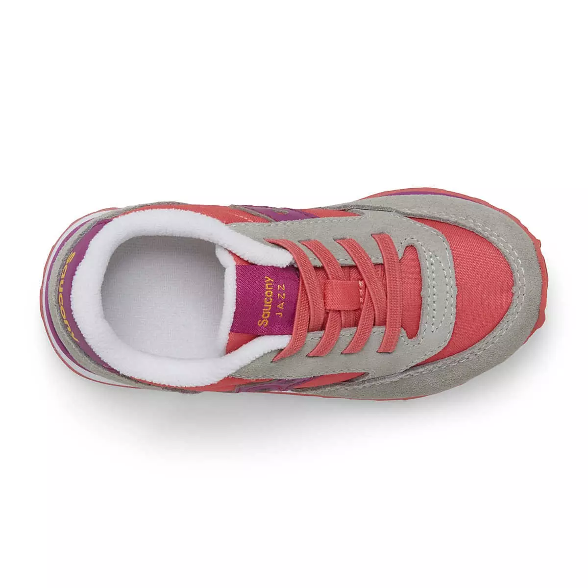 Saucony Jazz Jr "Grey/Purple/Coral" Toddler Girls' Shoe - GREY/PINK