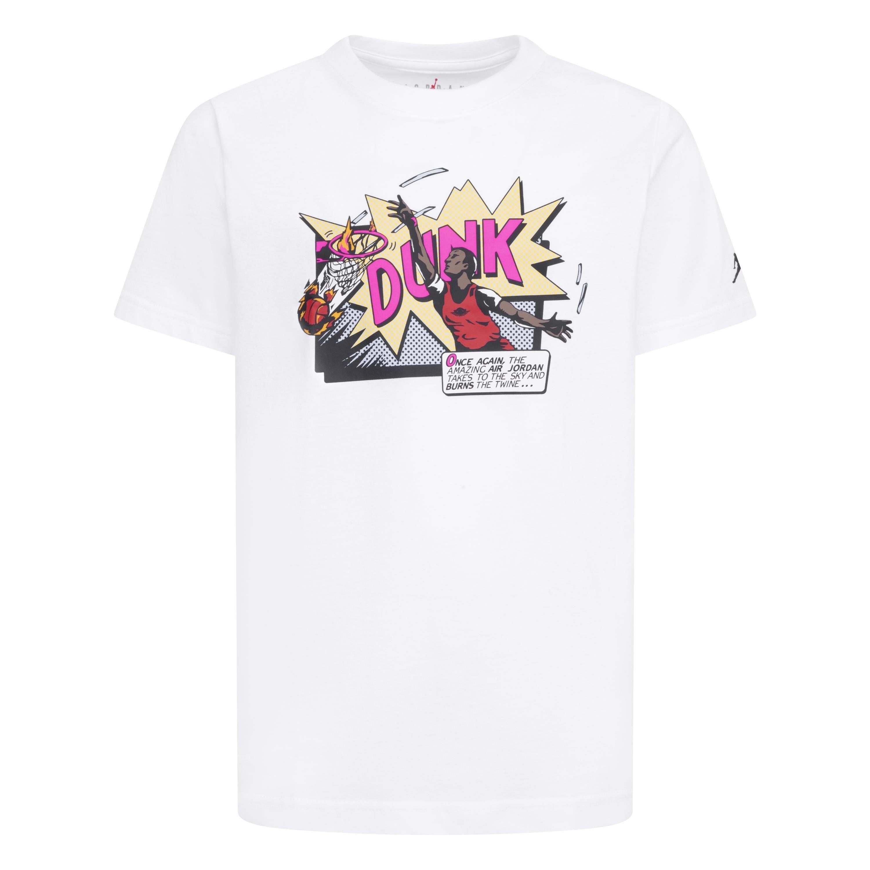 Jordan Big Boys' Comics Dunk Tee - White - WHITE