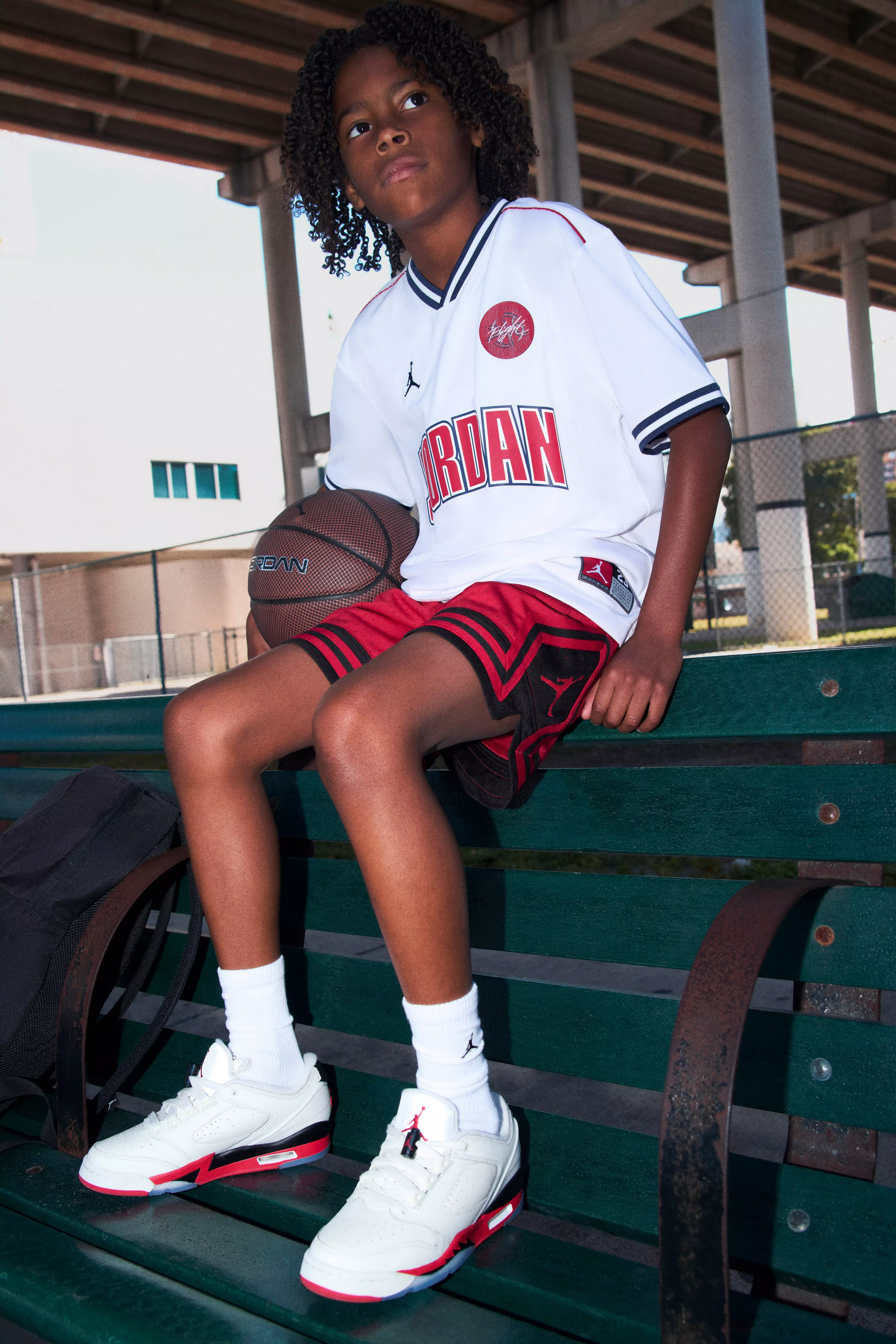 Jordan Big Boys' Diamond Shorts - Red/Black - RED/BLACK