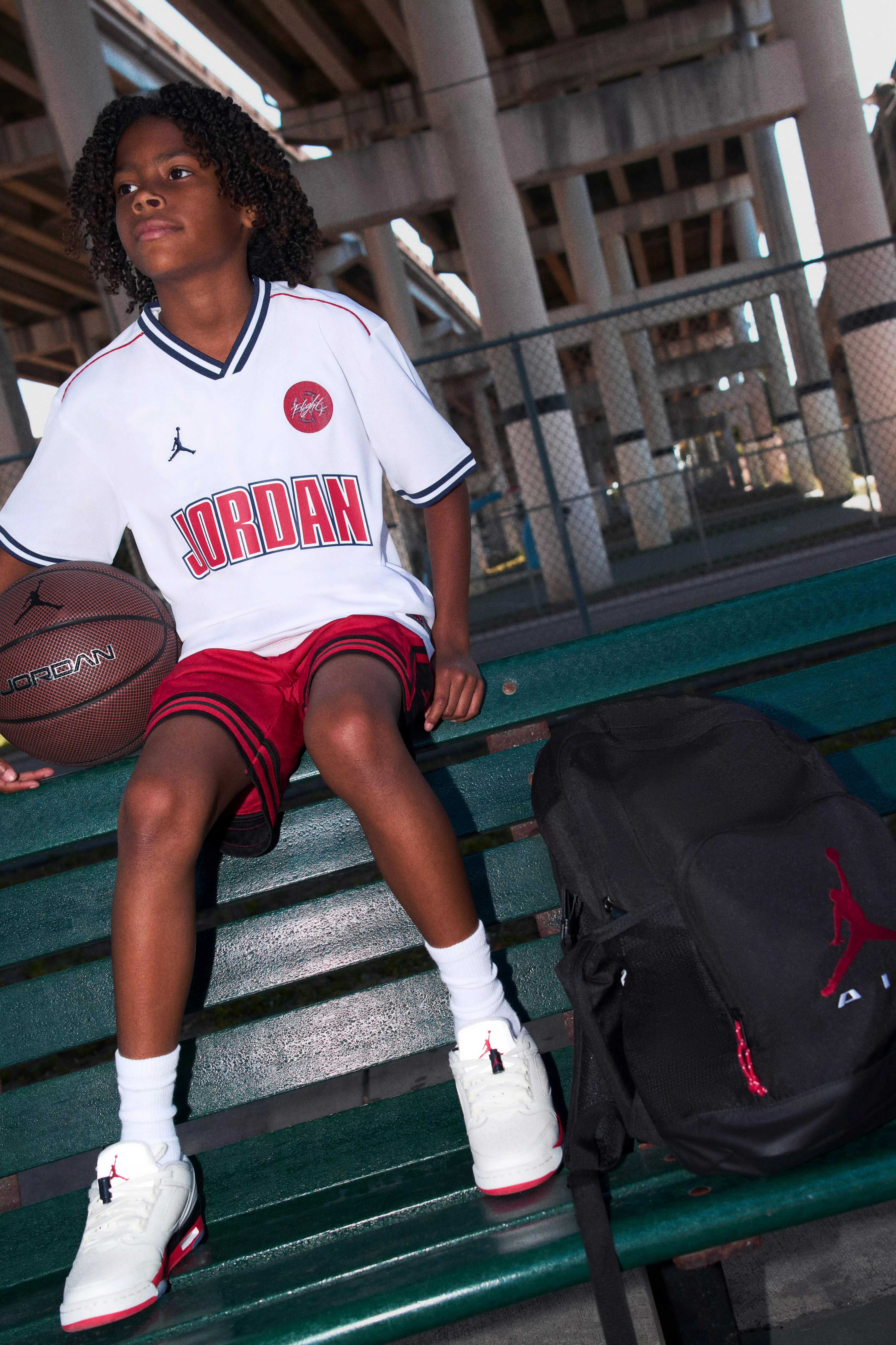 Jordan Big Boys' Diamond Shorts - Red/Black - RED/BLACK