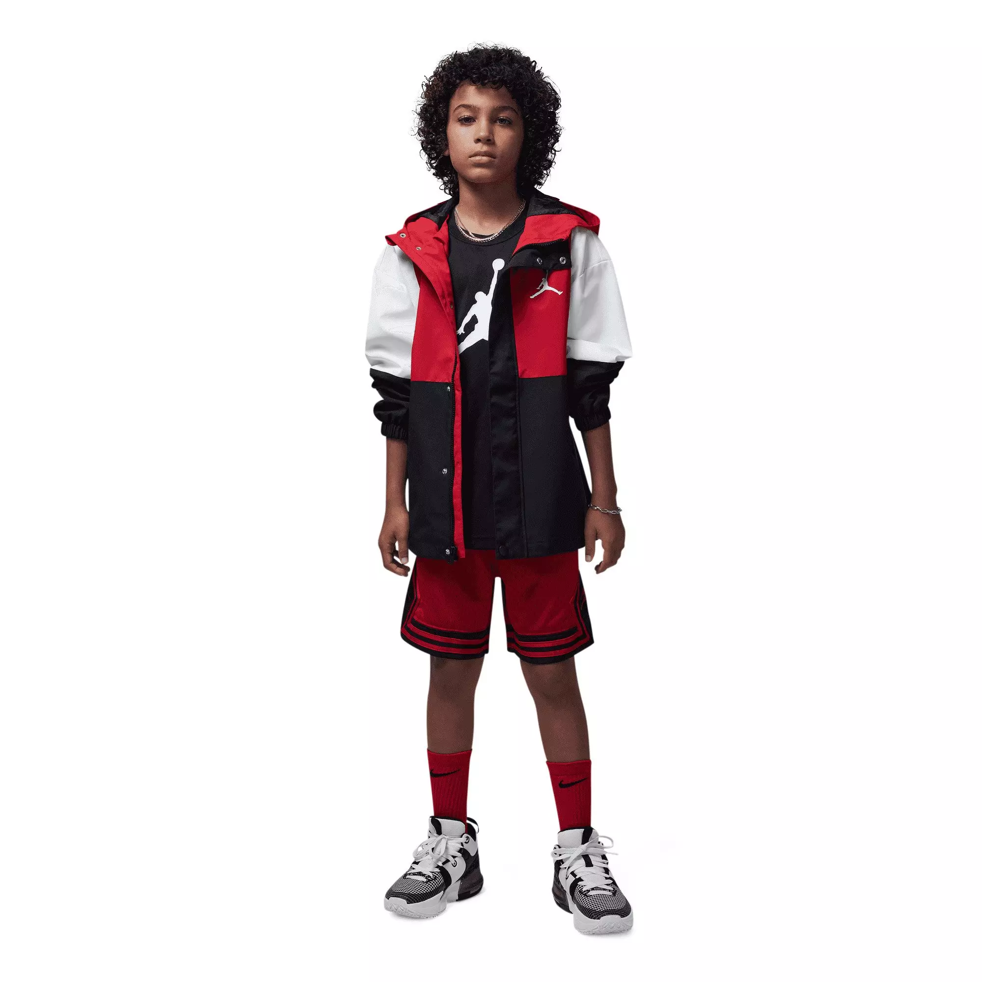 Jordan Big Boys' Diamond Shorts - Red/Black - RED/BLACK