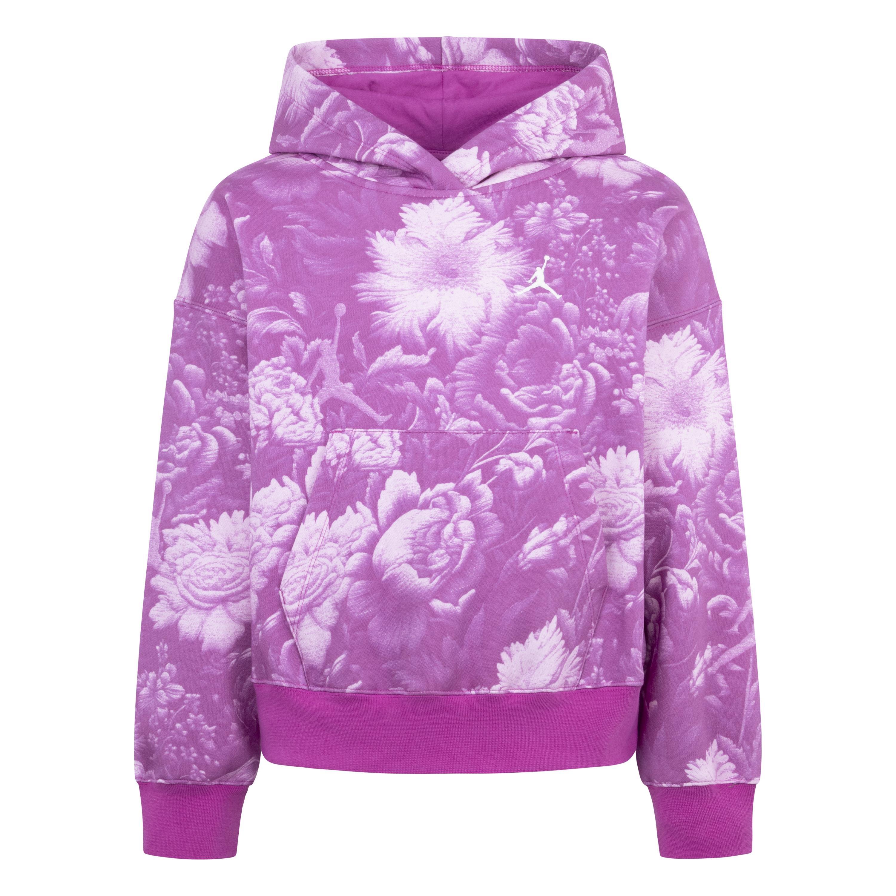 Jordan Big Girls' Floral Printed Hoodie - Pink - PINK