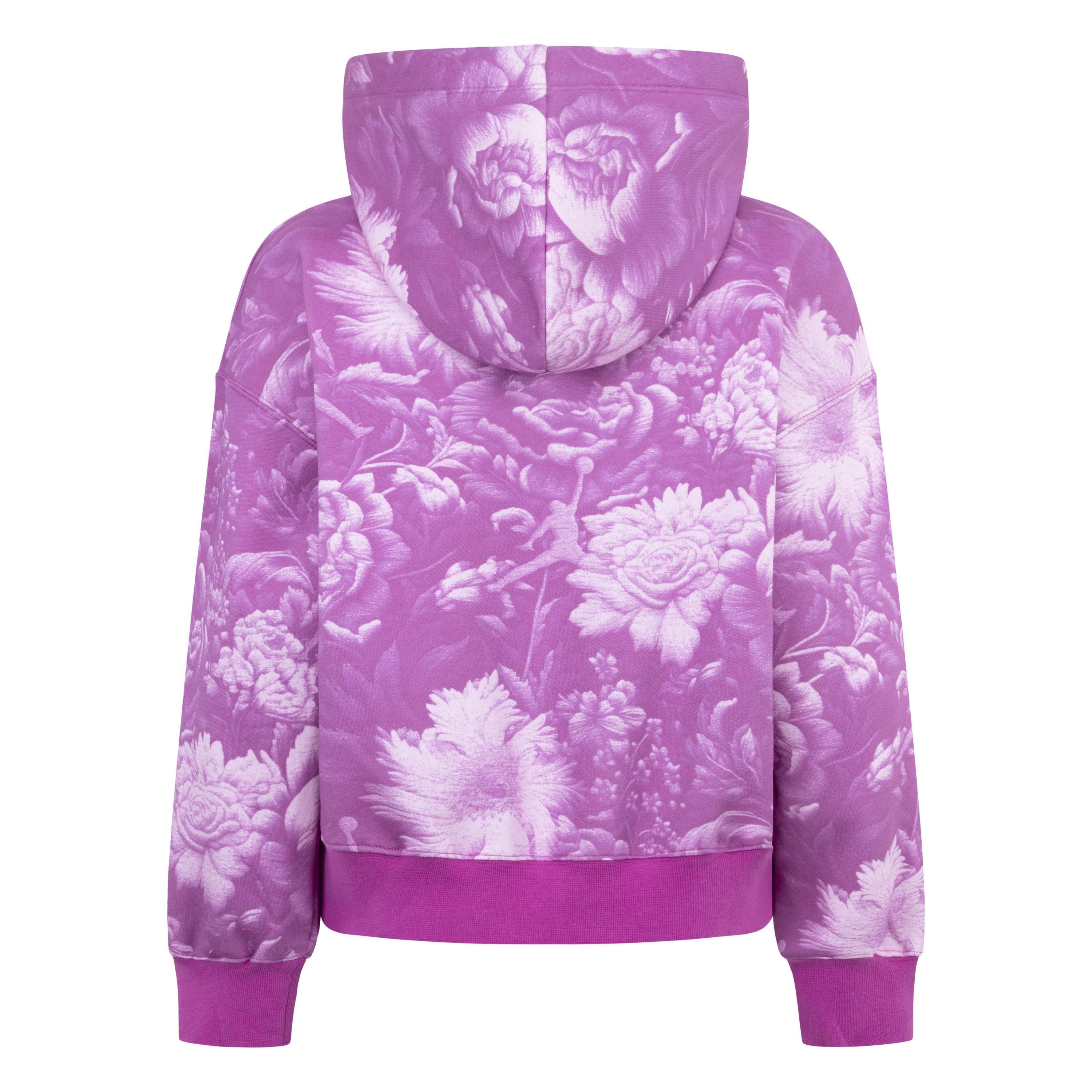 Big Girls' Jordan Floral Printed Hoodie - Pink