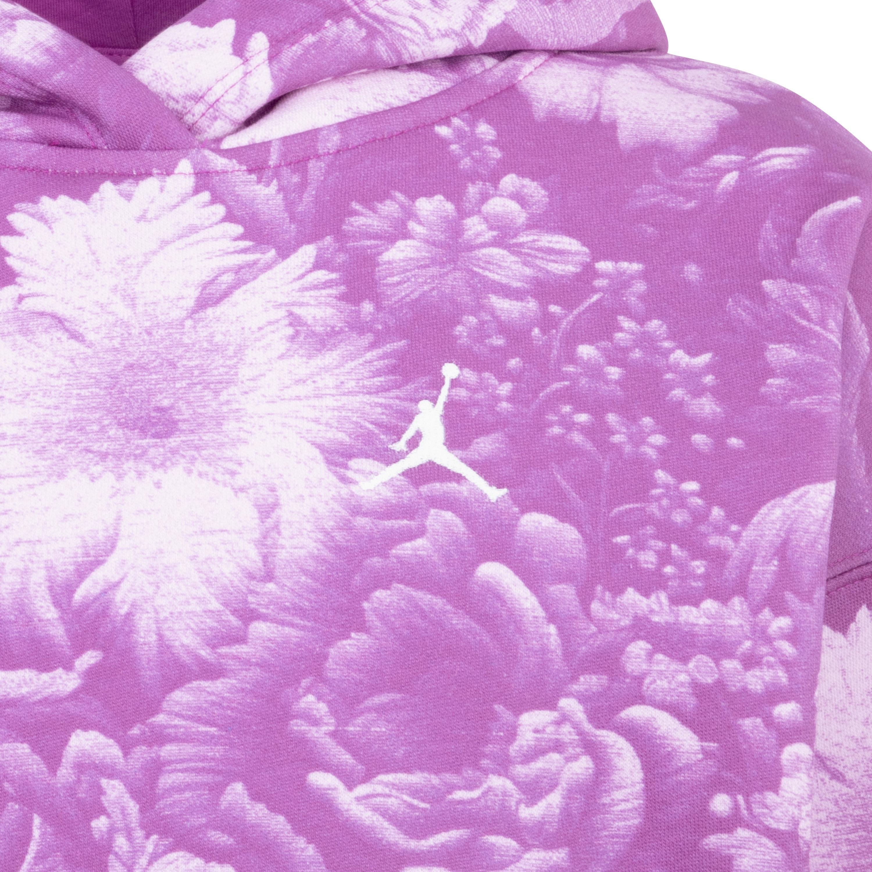 Big Girls' Jordan Floral Printed Hoodie - Pink