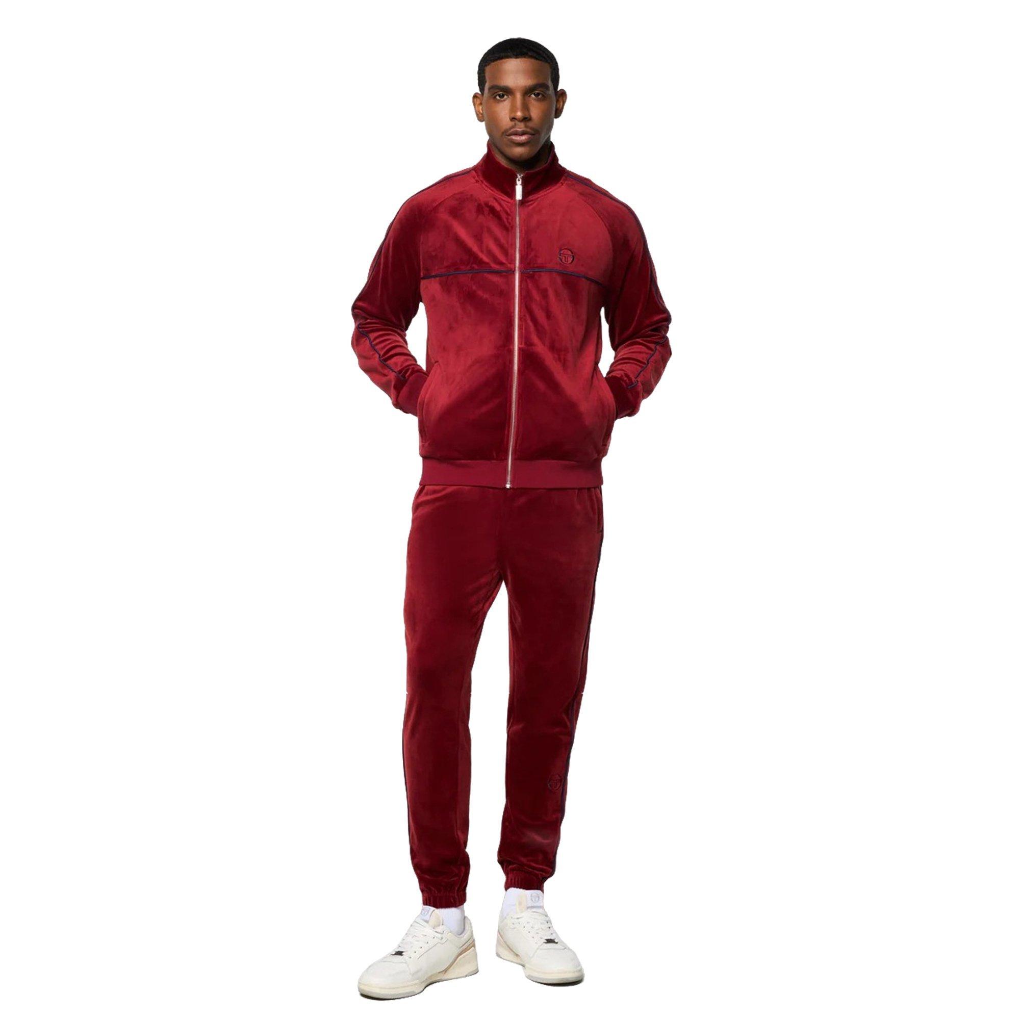 Sergio Tacchini Men's Lioni Velour Track Jacket - RED