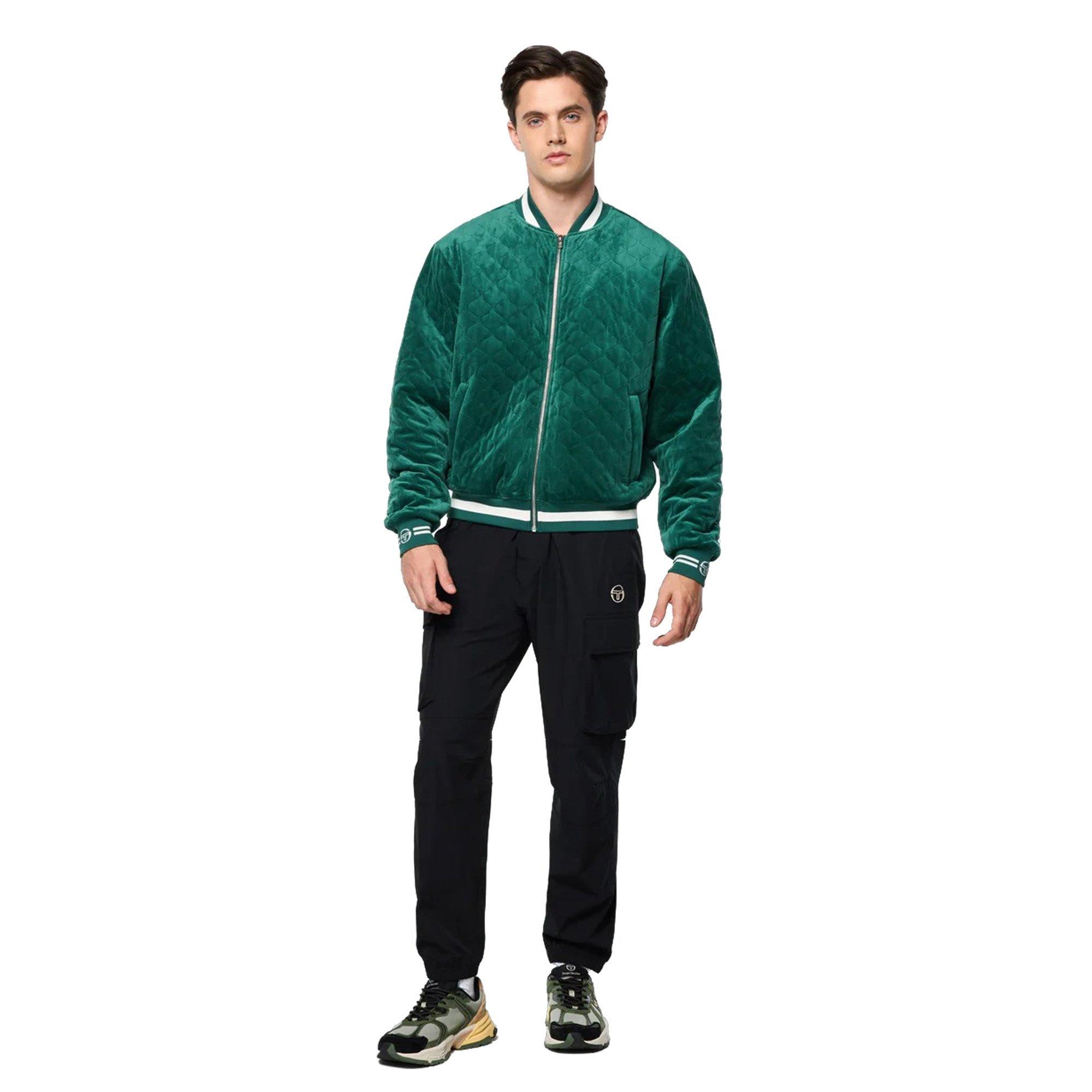 Sergio Tacchini Men's Fasano Quilted Velour Jacket - GREEN