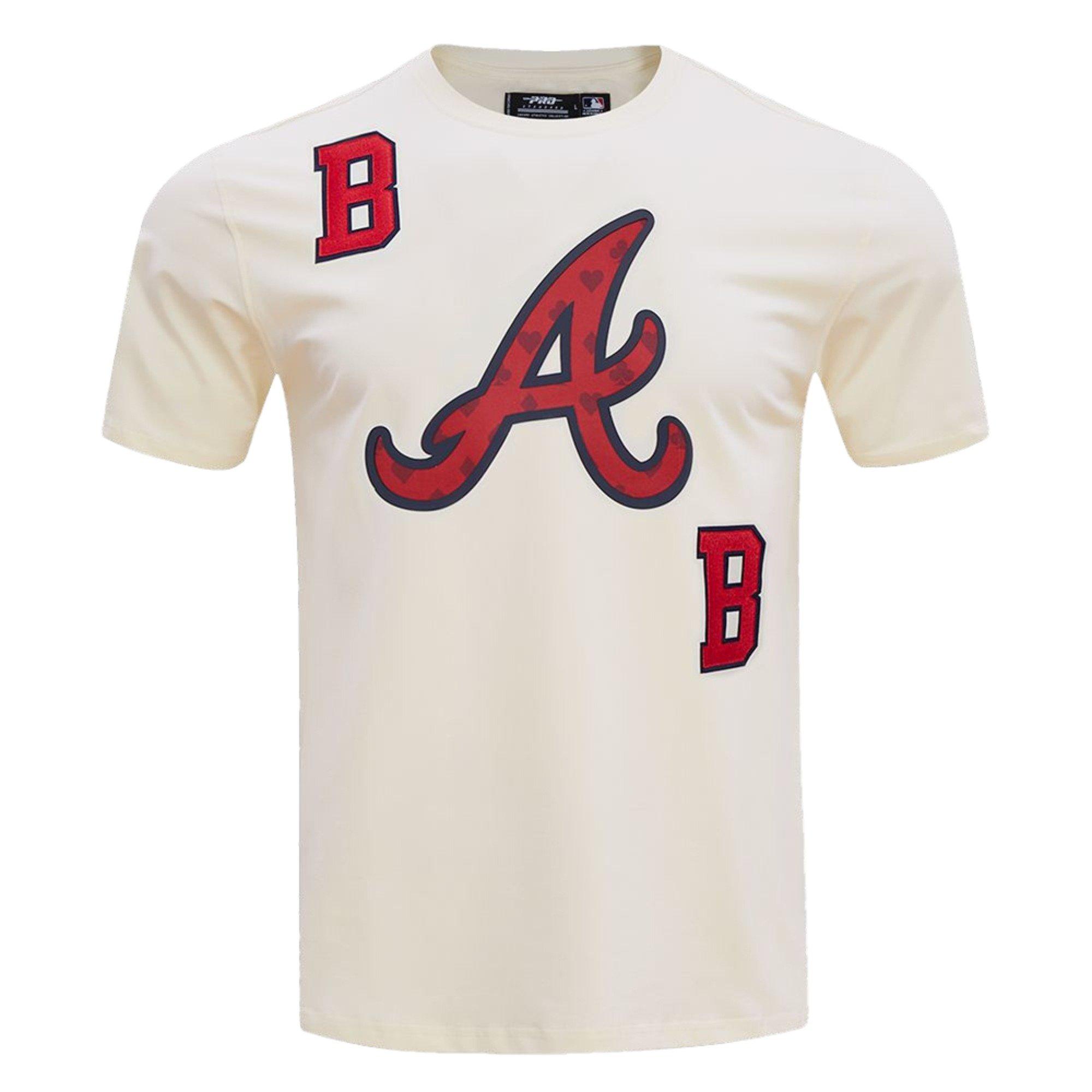 Pro Standard Men's Atlanta Braves Playing Cards Short Sleeve Top-Eggshell - CREAM Thumbnail View 1