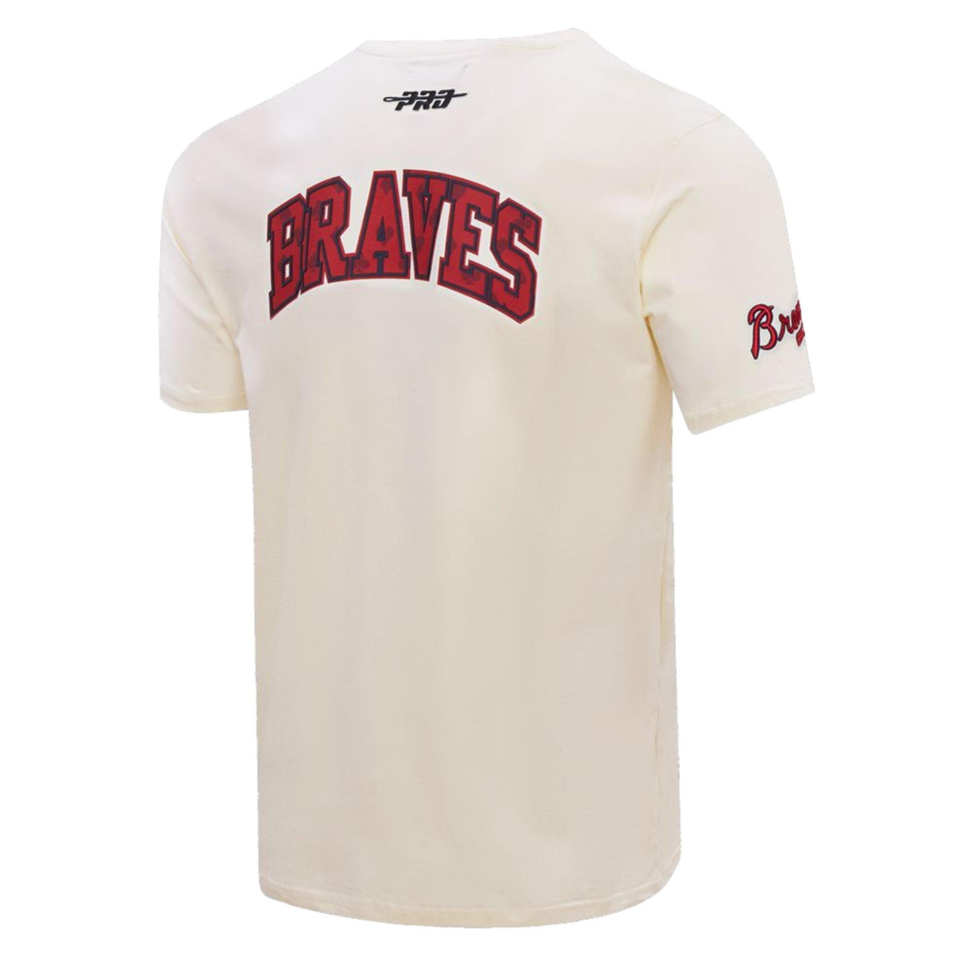 Pro Standard Men's Atlanta Braves Playing Cards Short Sleeve Top-Eggshell - CREAM Thumbnail View 2