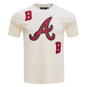 Pro Standard Men's Atlanta Braves Playing Cards Short Sleeve Top-Eggshell