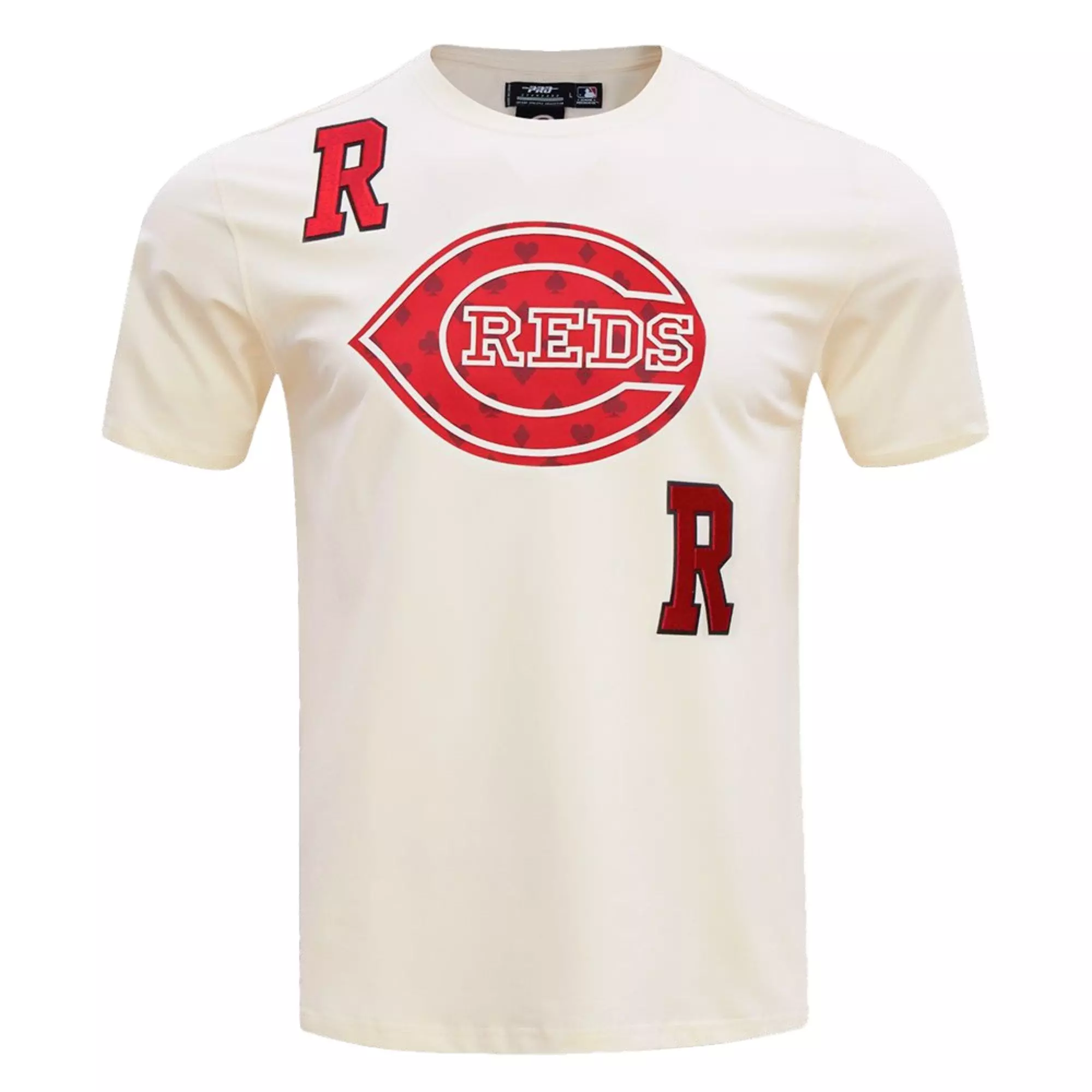 Pro Standard Men's Cincinnati Reds Playing Cards Short Sleeve Top-Eggshell - CREAM