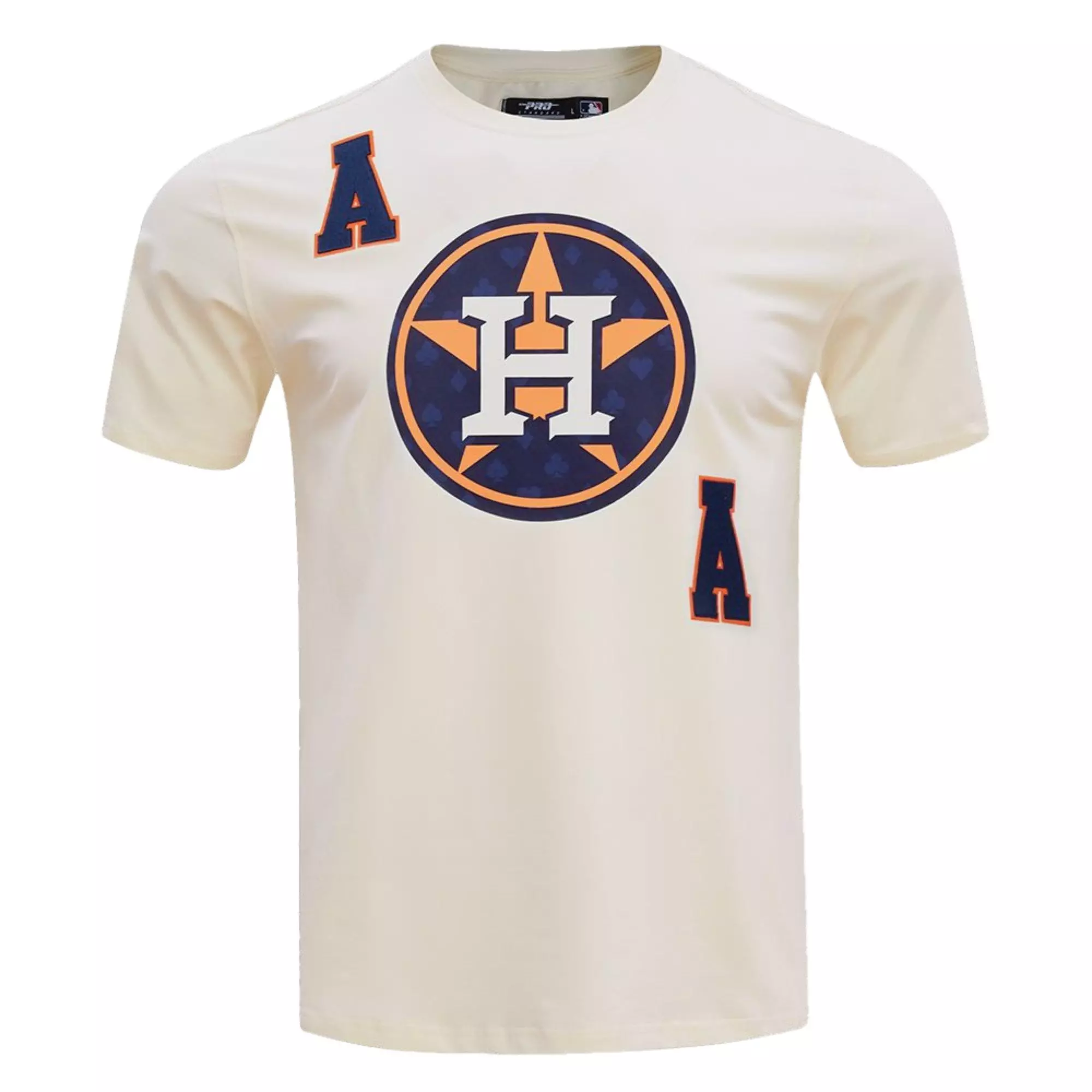Pro Standard Men's Houston Astros Playing Cards Short Sleeve Top-Eggshell - CREAM