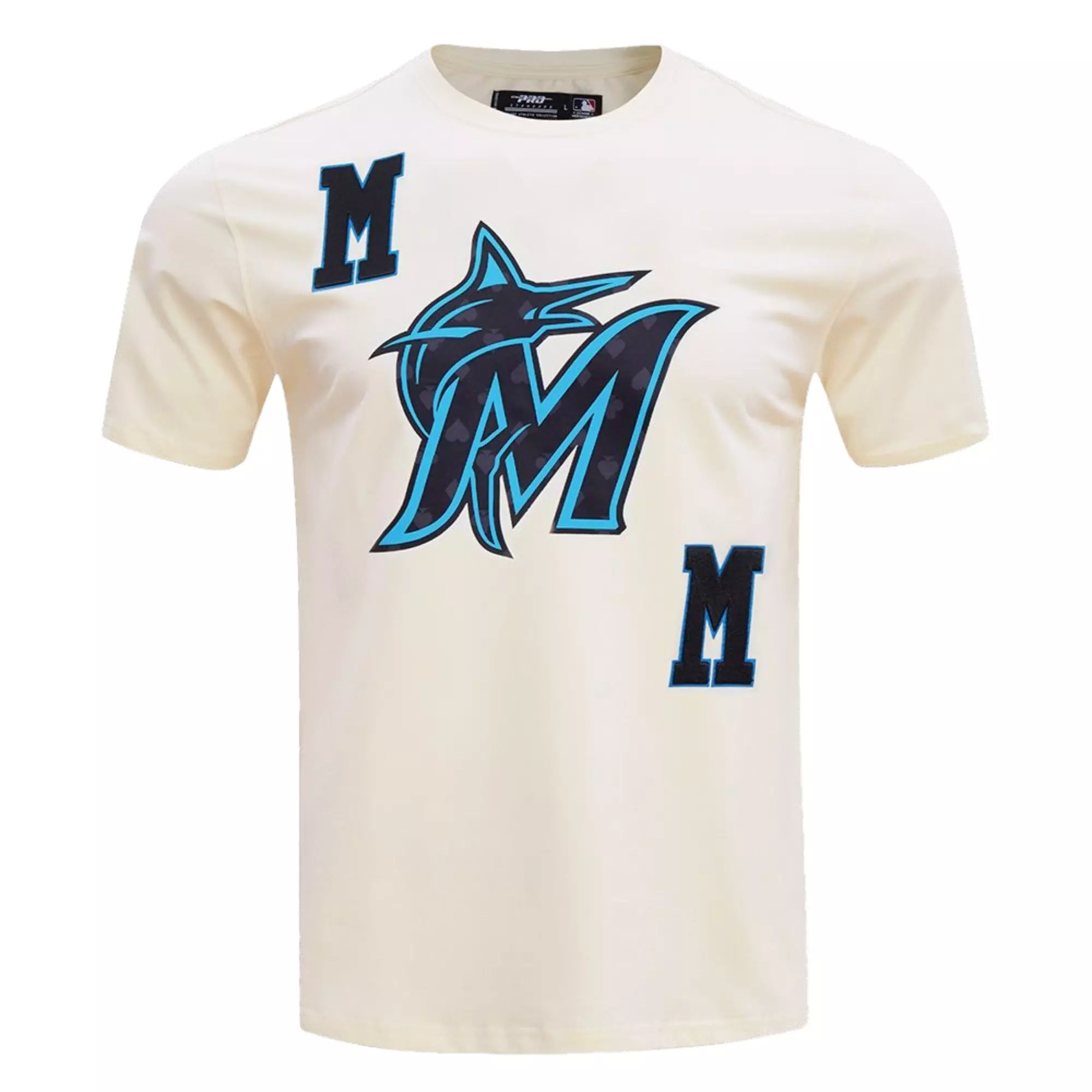 Pro Standard Men's Miami Marlins Playing Cards Short Sleeve Top-Eggshell - CREAM
