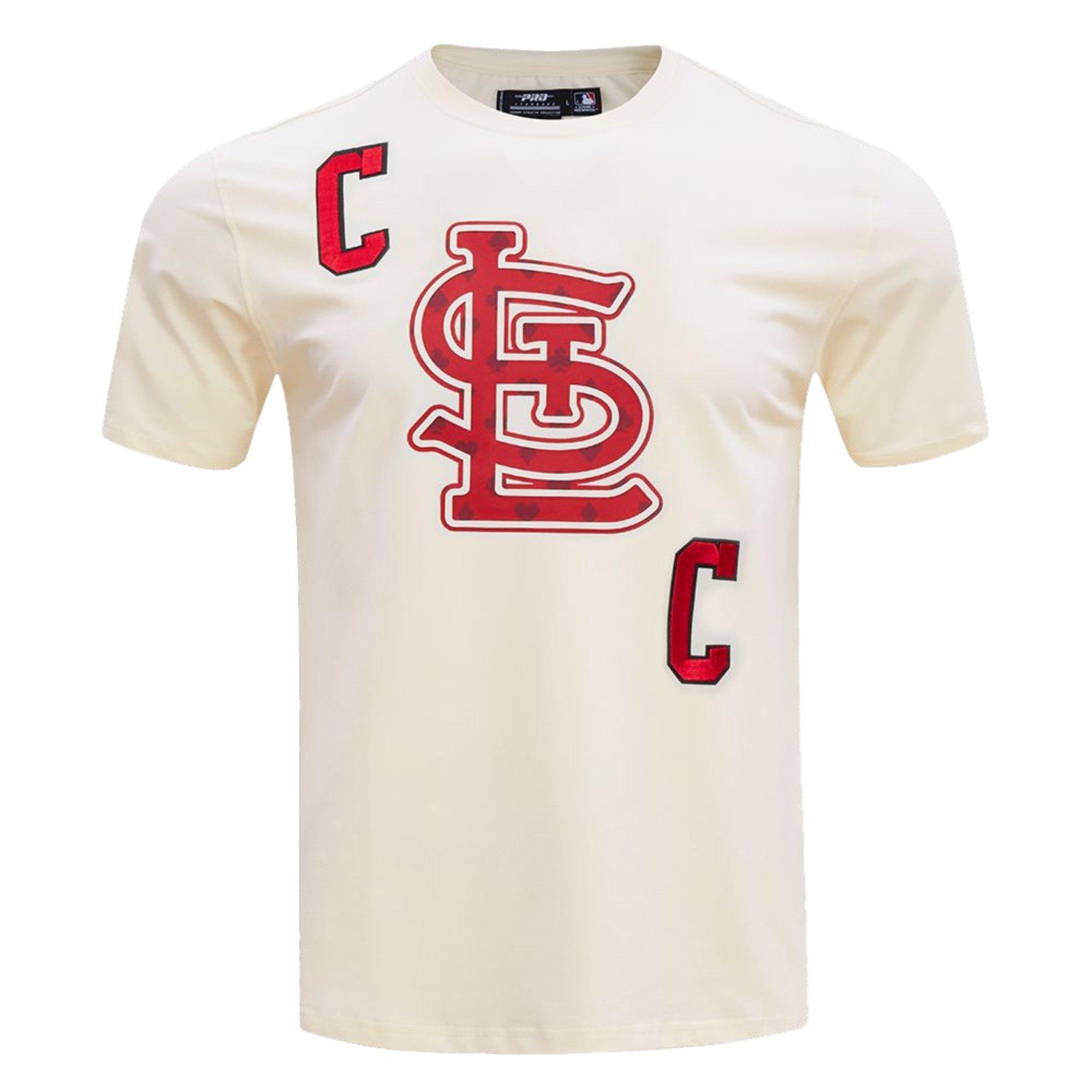 Pro Standard Men's St. Louis Cardinals Playing Cards Short Sleeve Top-Eggshell - CREAM Thumbnail View 1