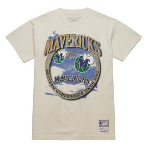 Mitchell & Ness Men's Dallas Mavericks Crown Jewel Short Sleeve Shirt-Cream