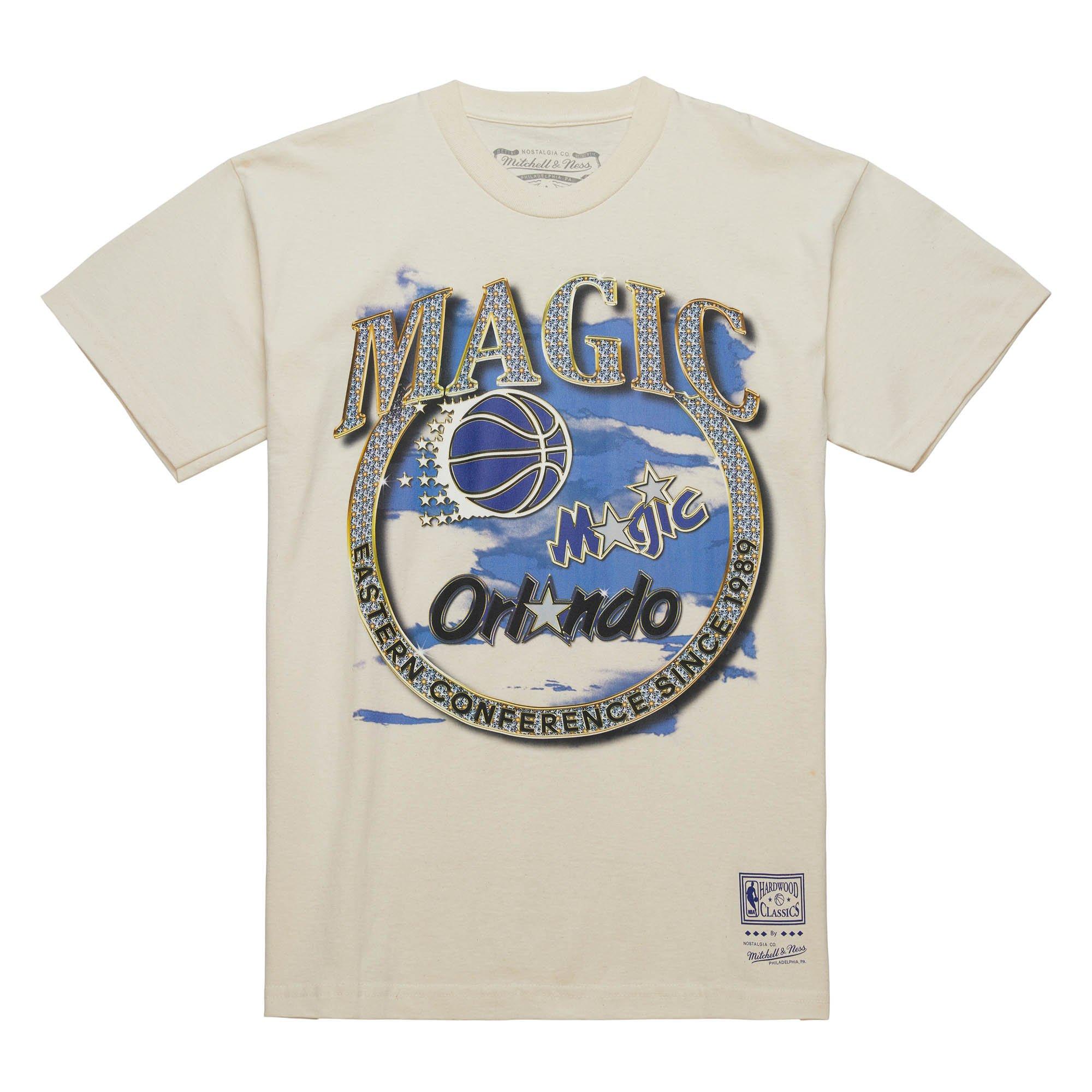 Mitchell & Ness Men's Orlando Magic Crown Jewel Short Sleeve Shirt - Cream - CREAM Thumbnail View 1