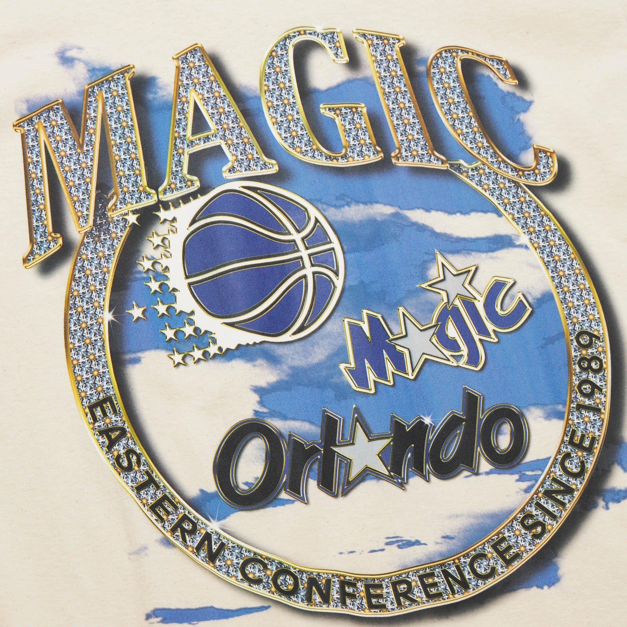 Mitchell & Ness Men's Orlando Magic Crown Jewel Short Sleeve Shirt - Cream - CREAM Thumbnail View 3