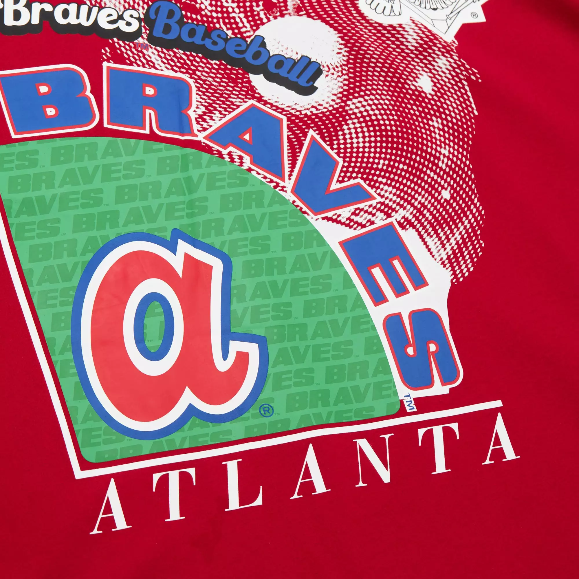 Mitchell & Ness Men's Atlanta Braves Logo Blast Short Sleeve Top - RED