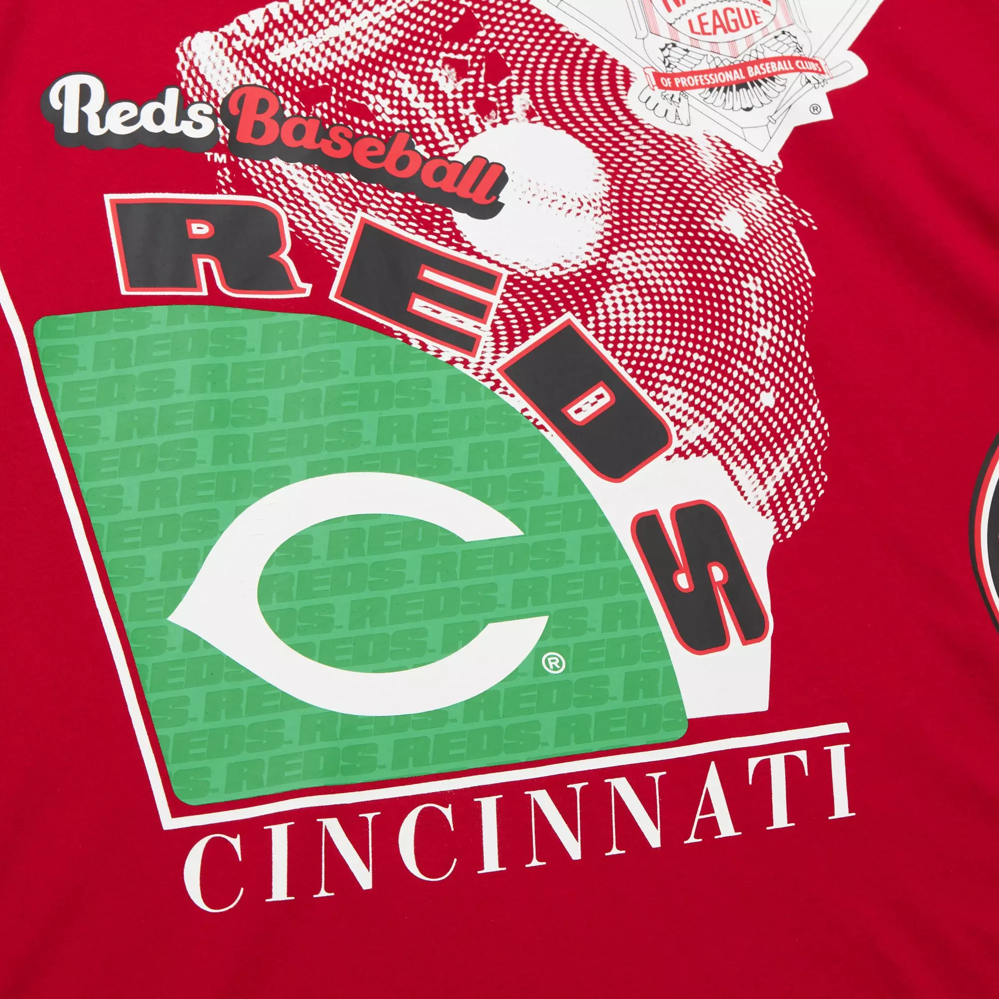 Mitchell & Ness Men's Cincinnati Reds Logo Blast Short Sleeve Top - RED