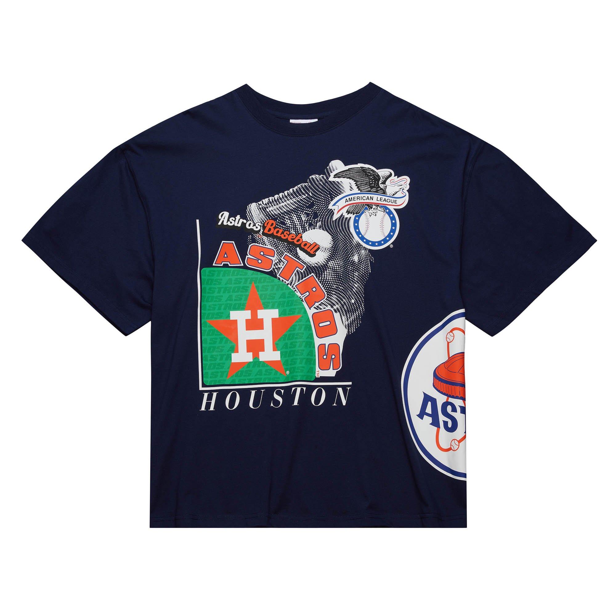 Mitchell & Ness Men's Houston Astros Logo Blast Short Sleeve Top - BLUE Thumbnail View 1