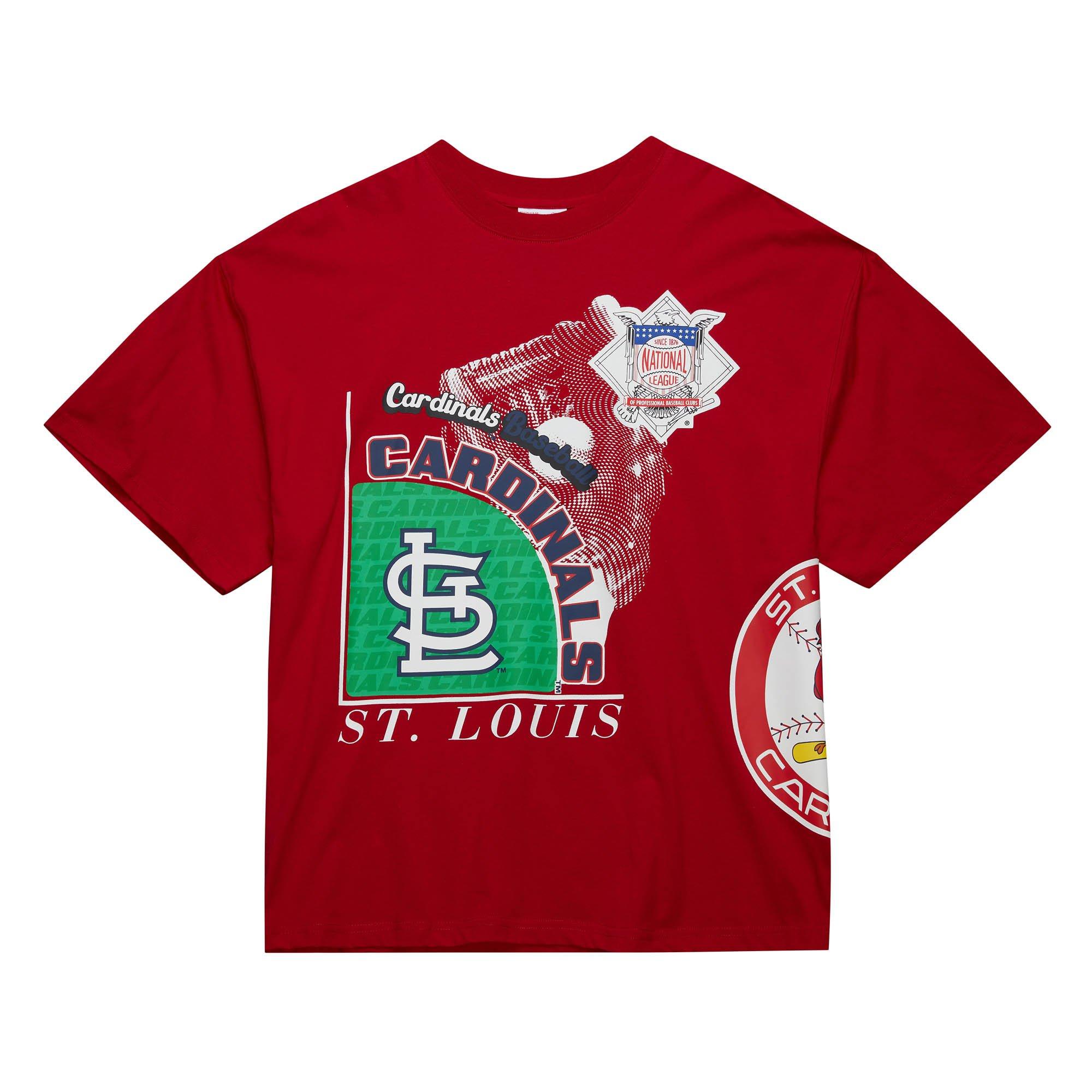 Mitchell & Ness Men's t. Louis Cardinals Logo Blast Short Sleeve Top - RED Thumbnail View 1