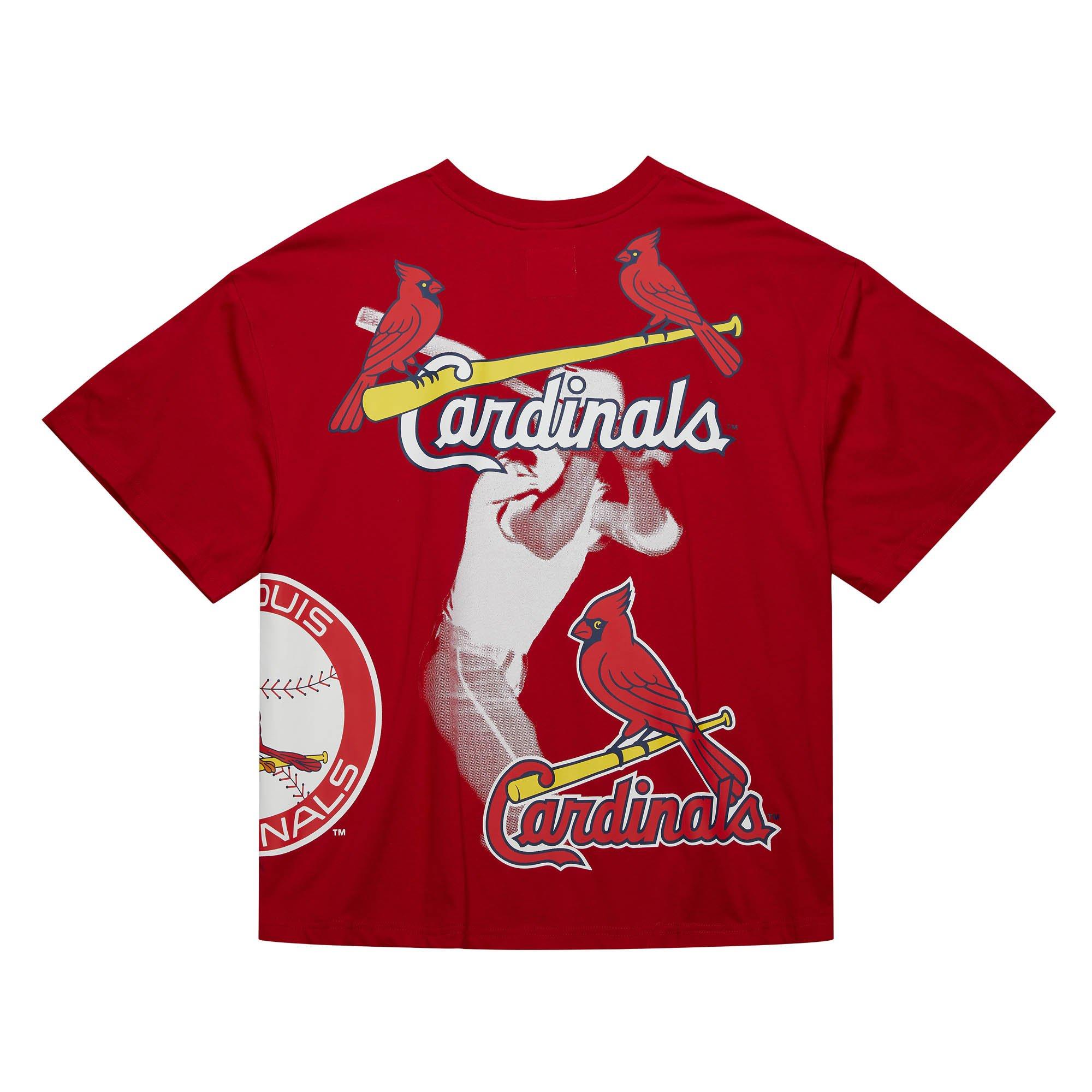 Mitchell & Ness Men's t. Louis Cardinals Logo Blast Short Sleeve Top - RED Thumbnail View 2