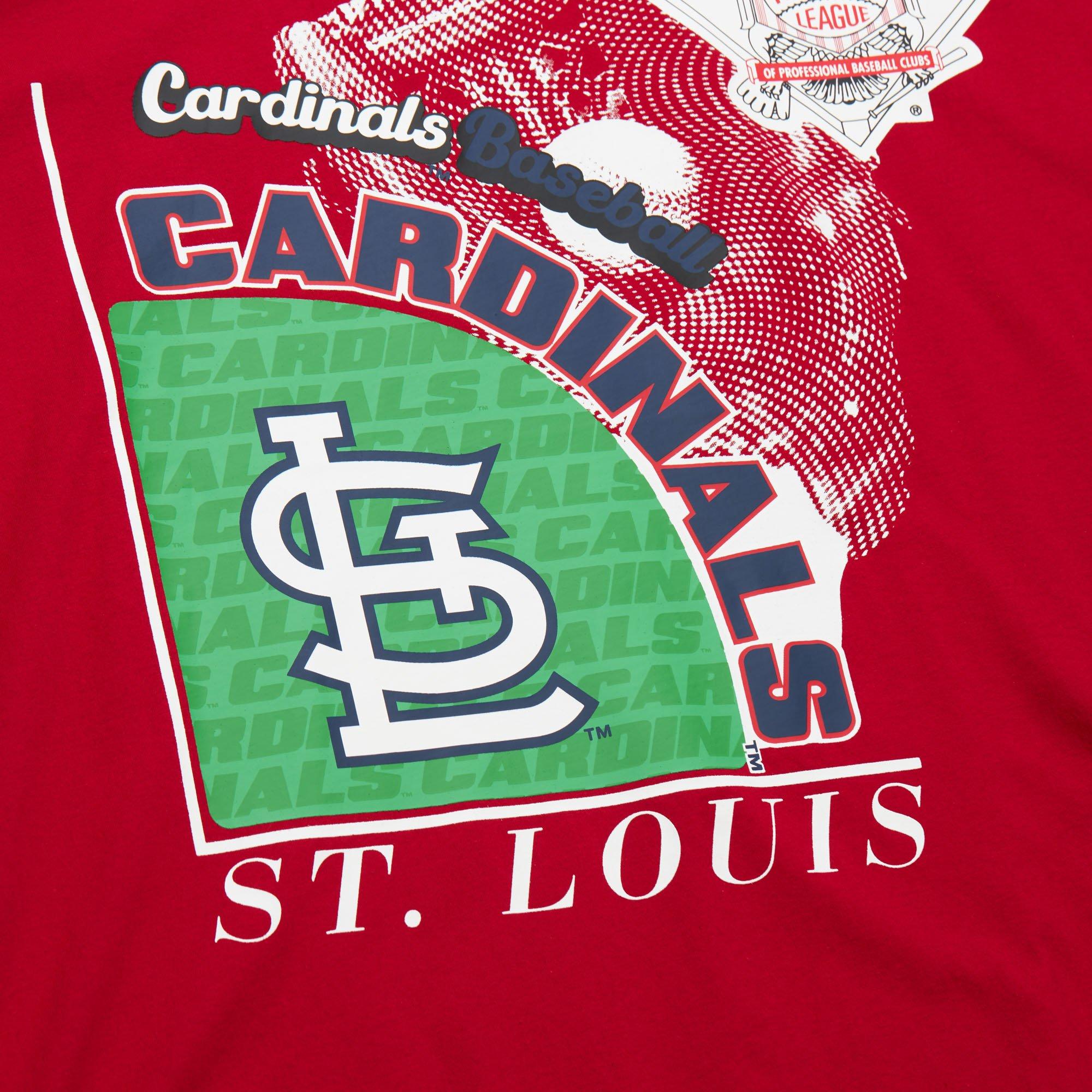 Mitchell & Ness Men's t. Louis Cardinals Logo Blast Short Sleeve Top - RED Thumbnail View 4