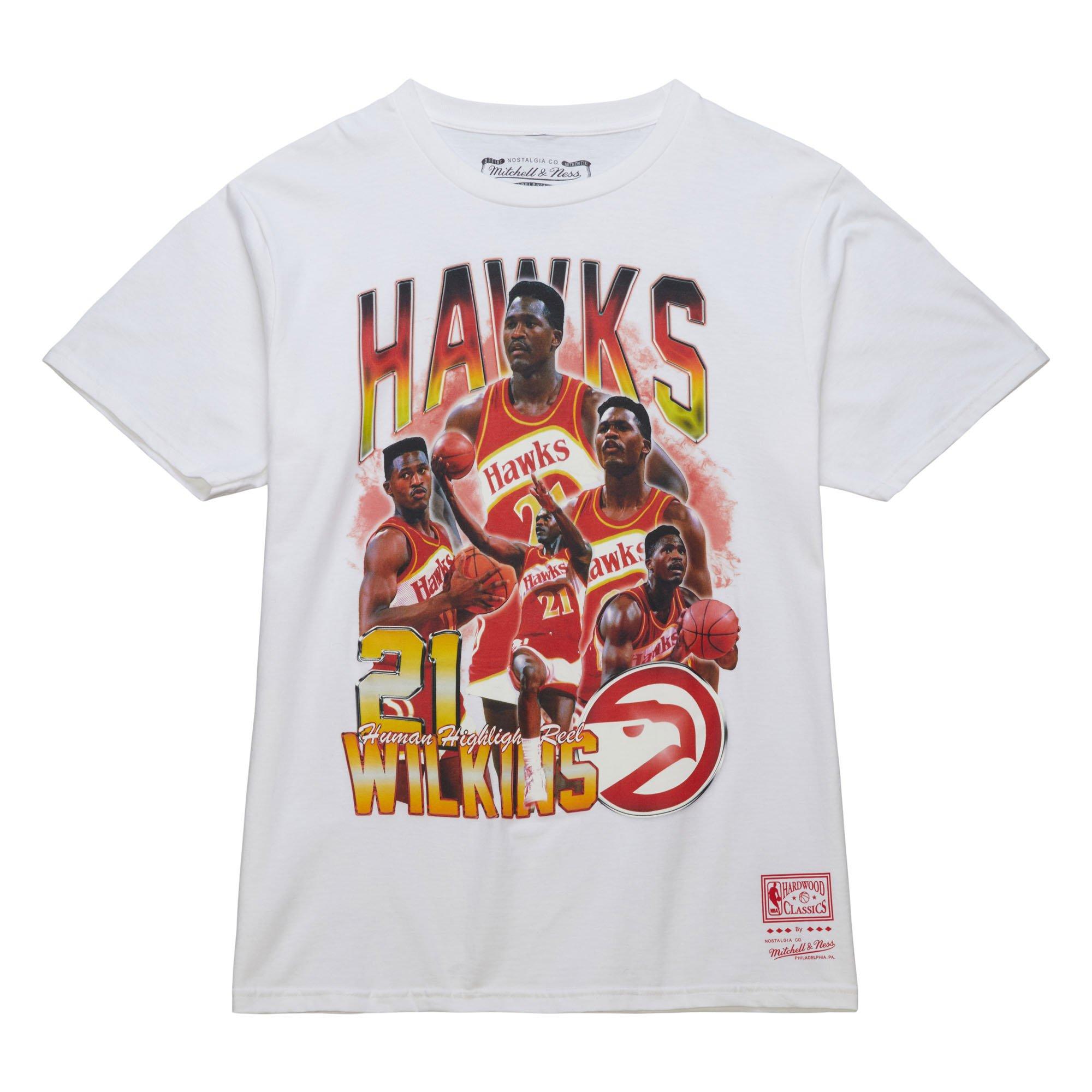 Mitchell & Ness Men's D. Wilkins Atlanta Hawks Bling Short Sleeve Top - WHITE Thumbnail View 1