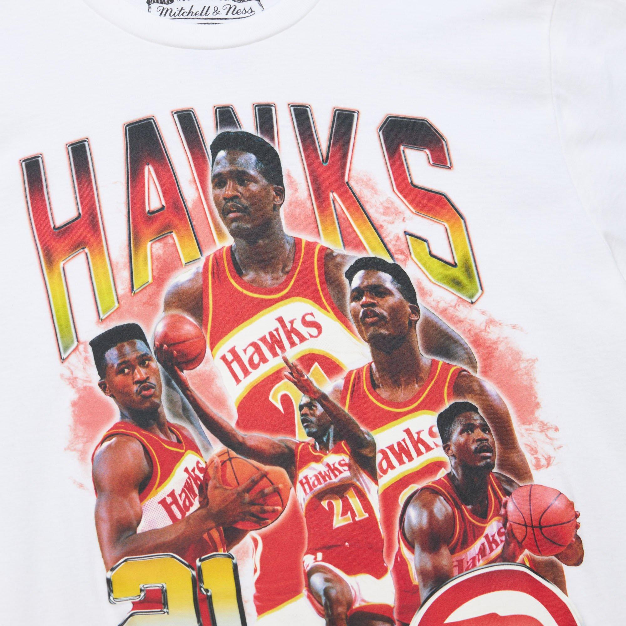 Mitchell & Ness Men's D. Wilkins Atlanta Hawks Bling Short Sleeve Top - WHITE Thumbnail View 3