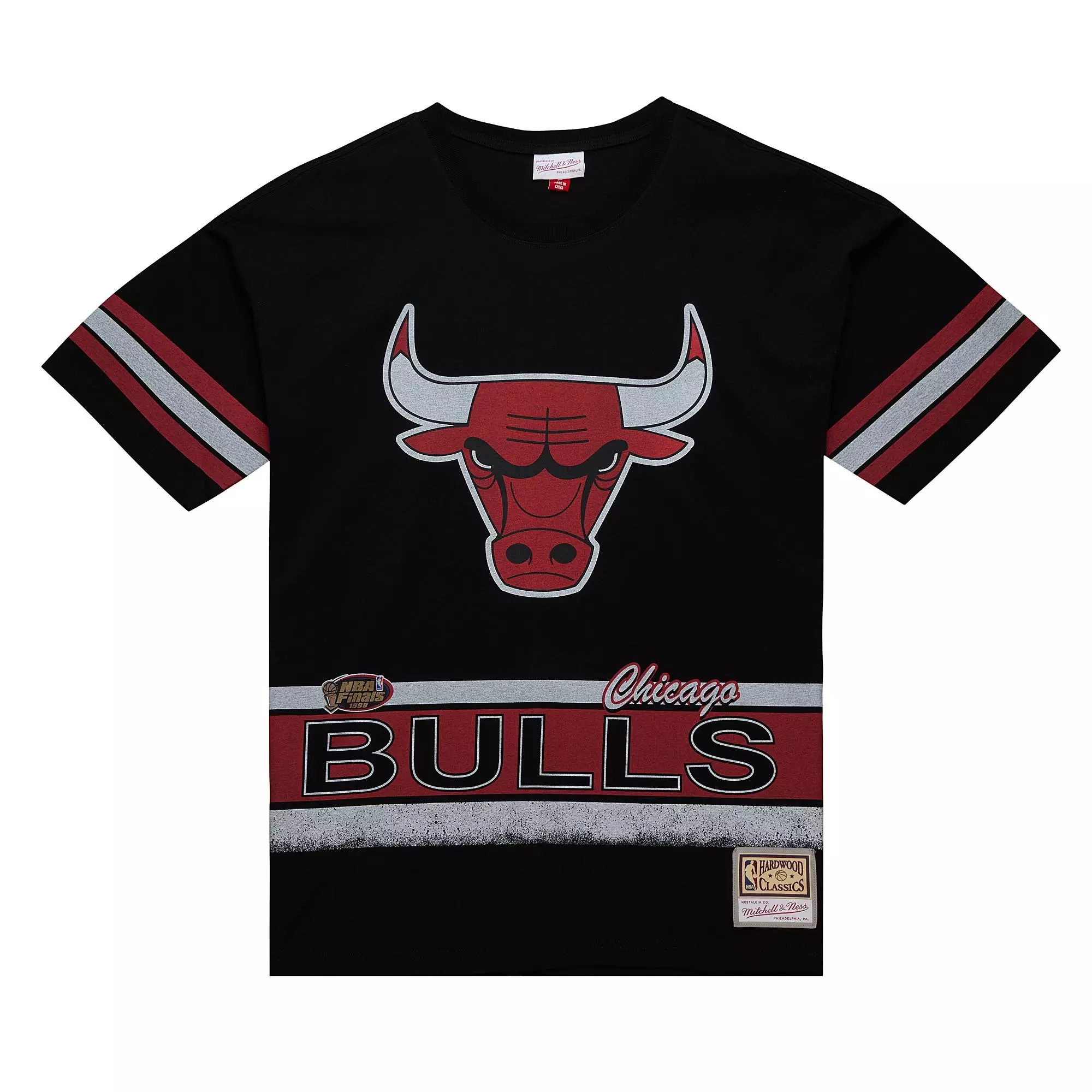 Mitchell & Ness Men's Chicago Bulls Vintage Oversize Short Sleeve Top - BLACK
