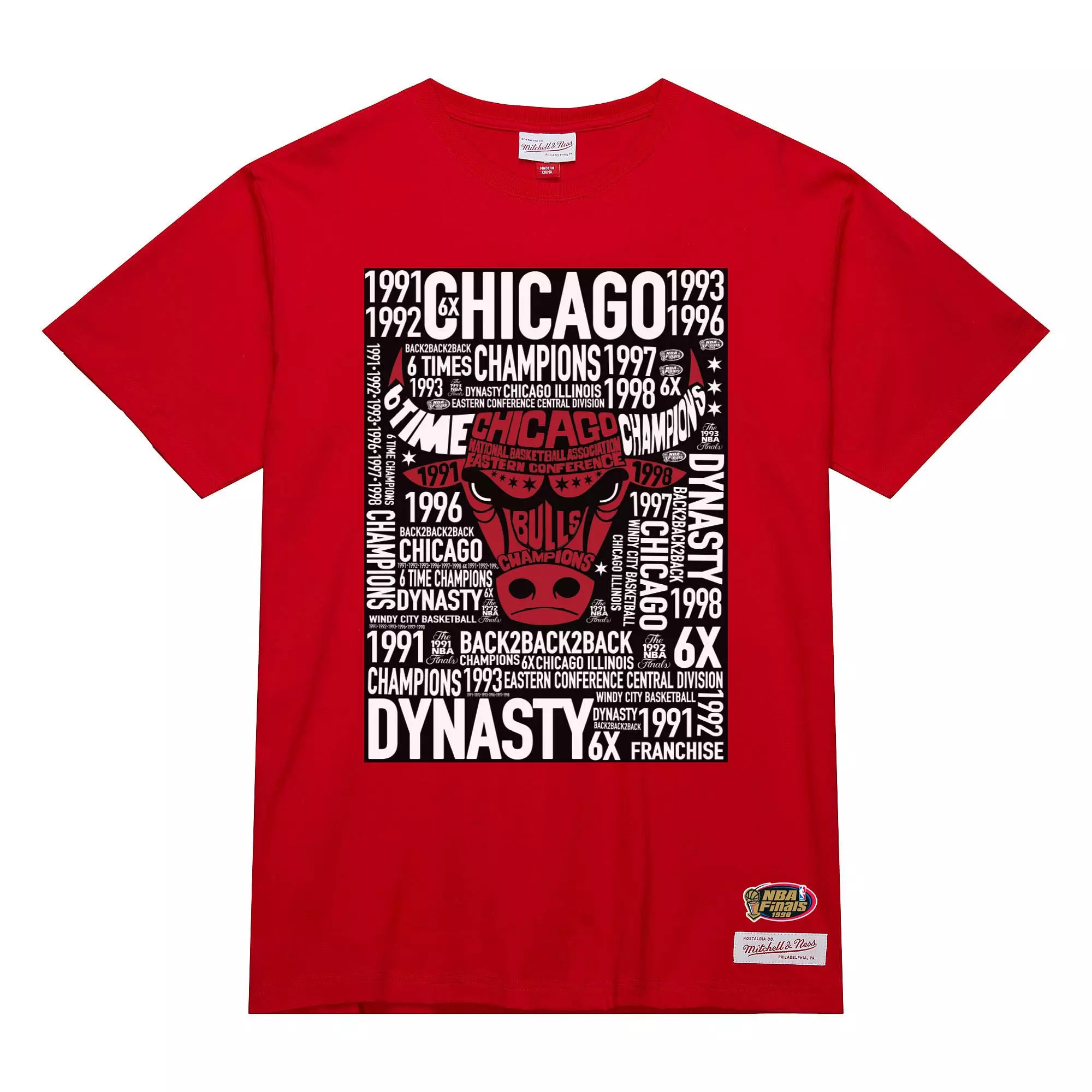 Mitchell & Ness Men's Chicago Bulls Dynasty Tee- Red - RED