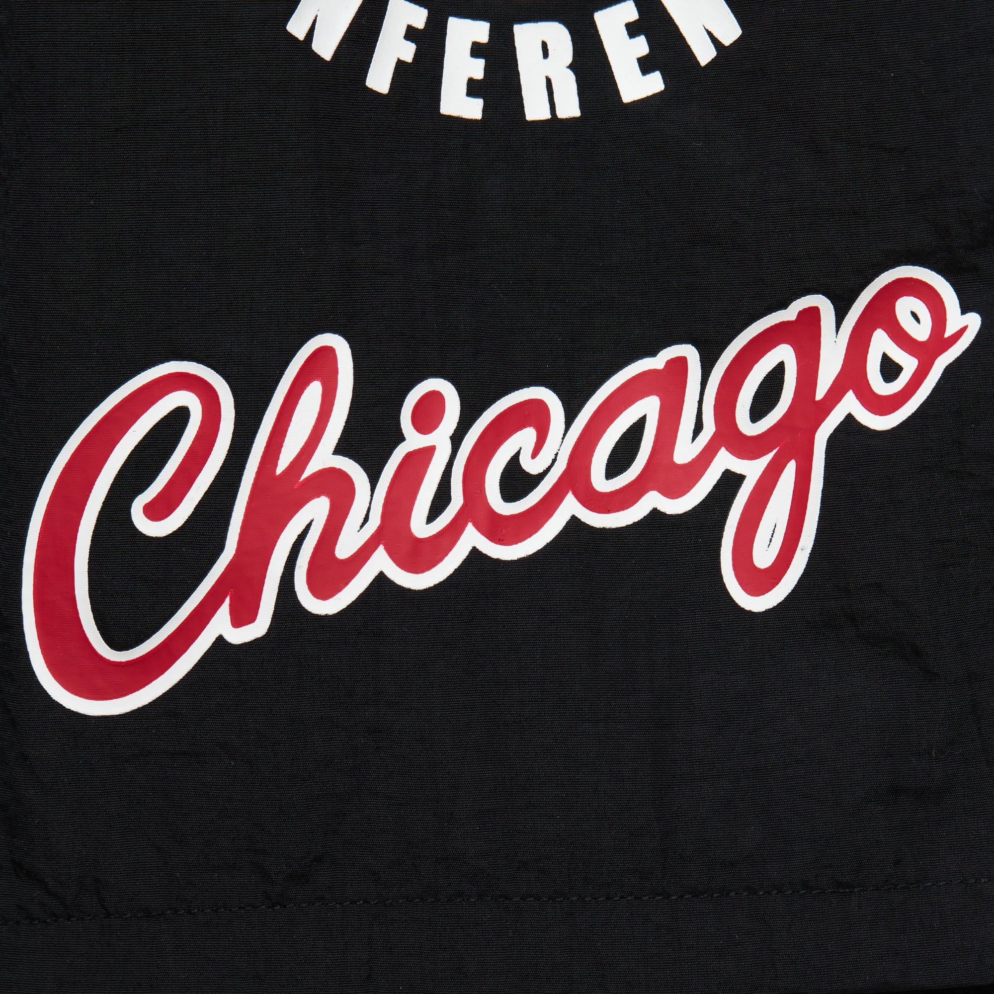 Mitchell & Ness Men's Chicago Bulls Vintage Nylon Shorts - BLACK Thumbnail View 4