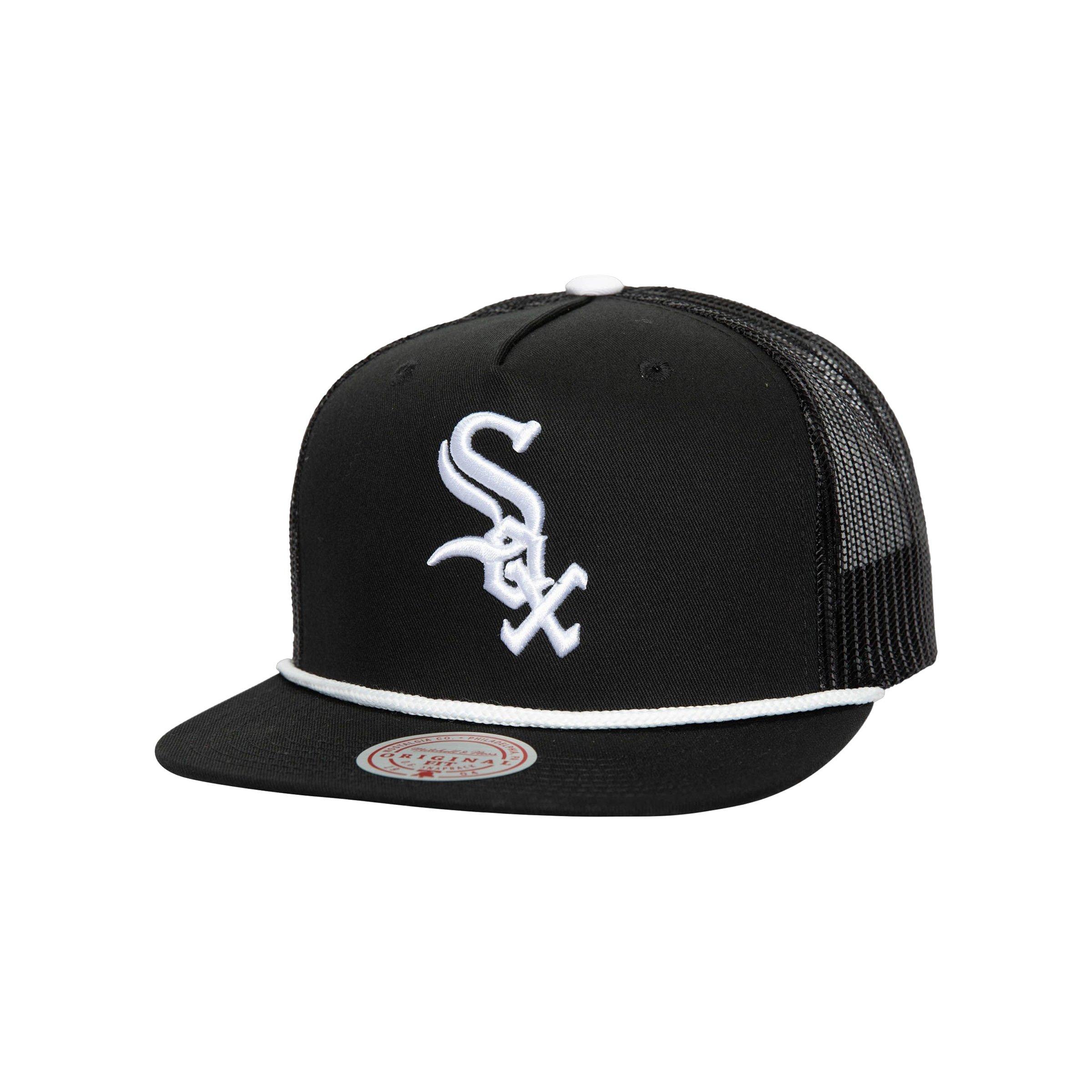 Mitchell & Ness Chicago White Sox Rope Trucker Snapback - BLACK Thumbnail View 1