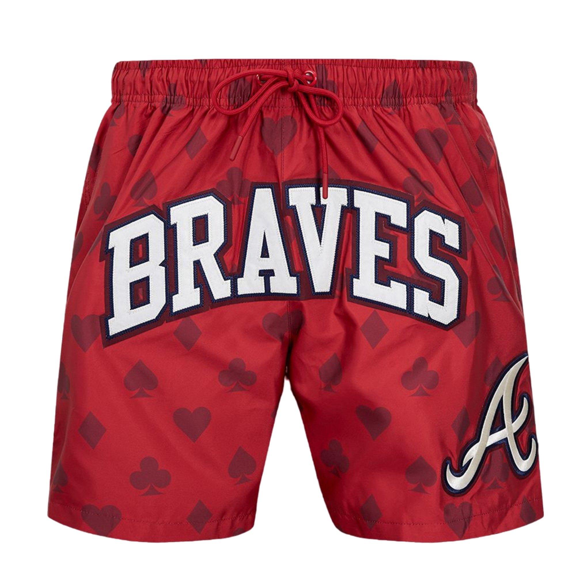 Pro Standard Men's Atlanta Braves Playing Cards Shorts-Red - RED Thumbnail View 1