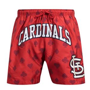 Pro Standard Men's St. Louis Cardinals Playing Cards Shorts-Red