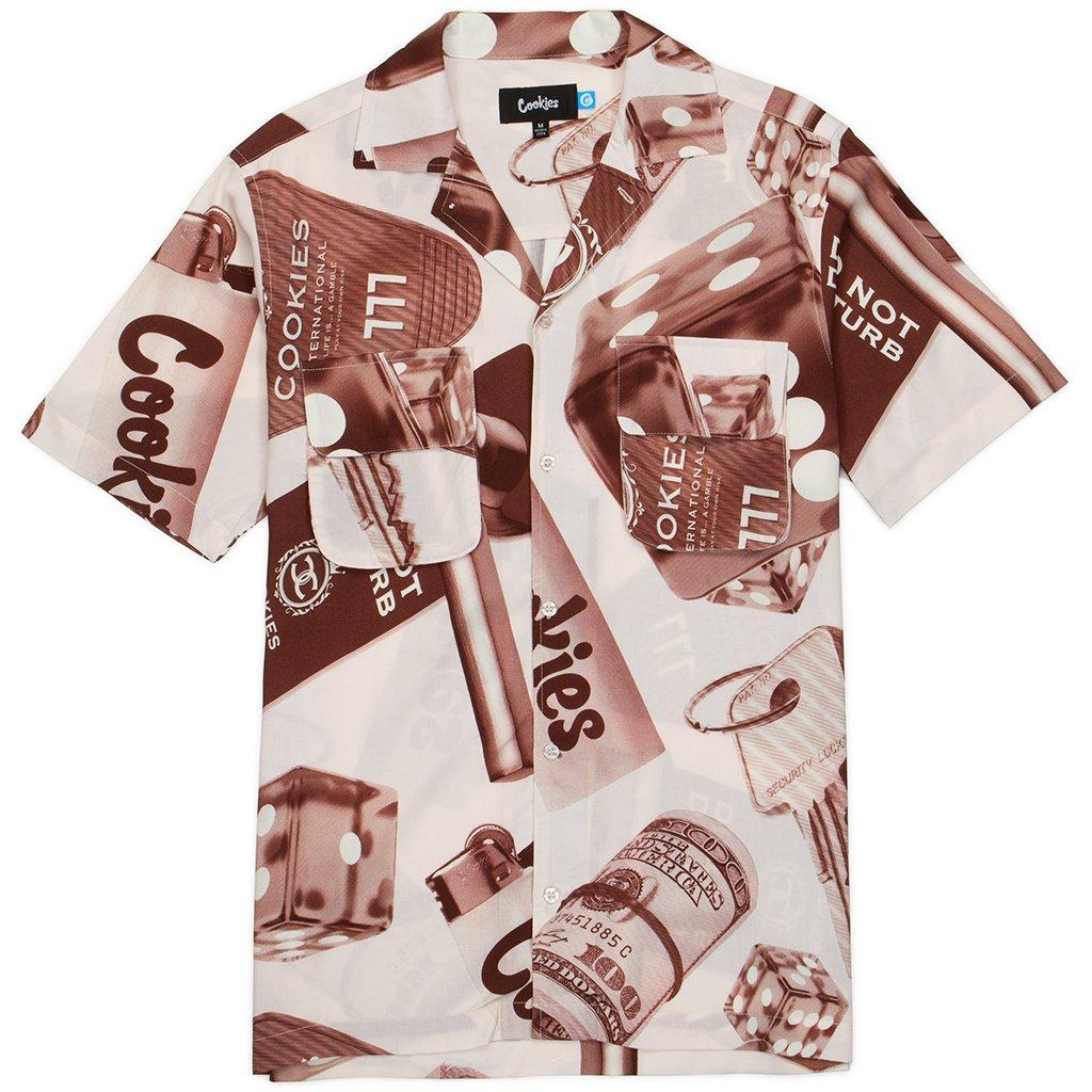 Cookies Men's Sin City Woven Camp Shirt - LT PINK