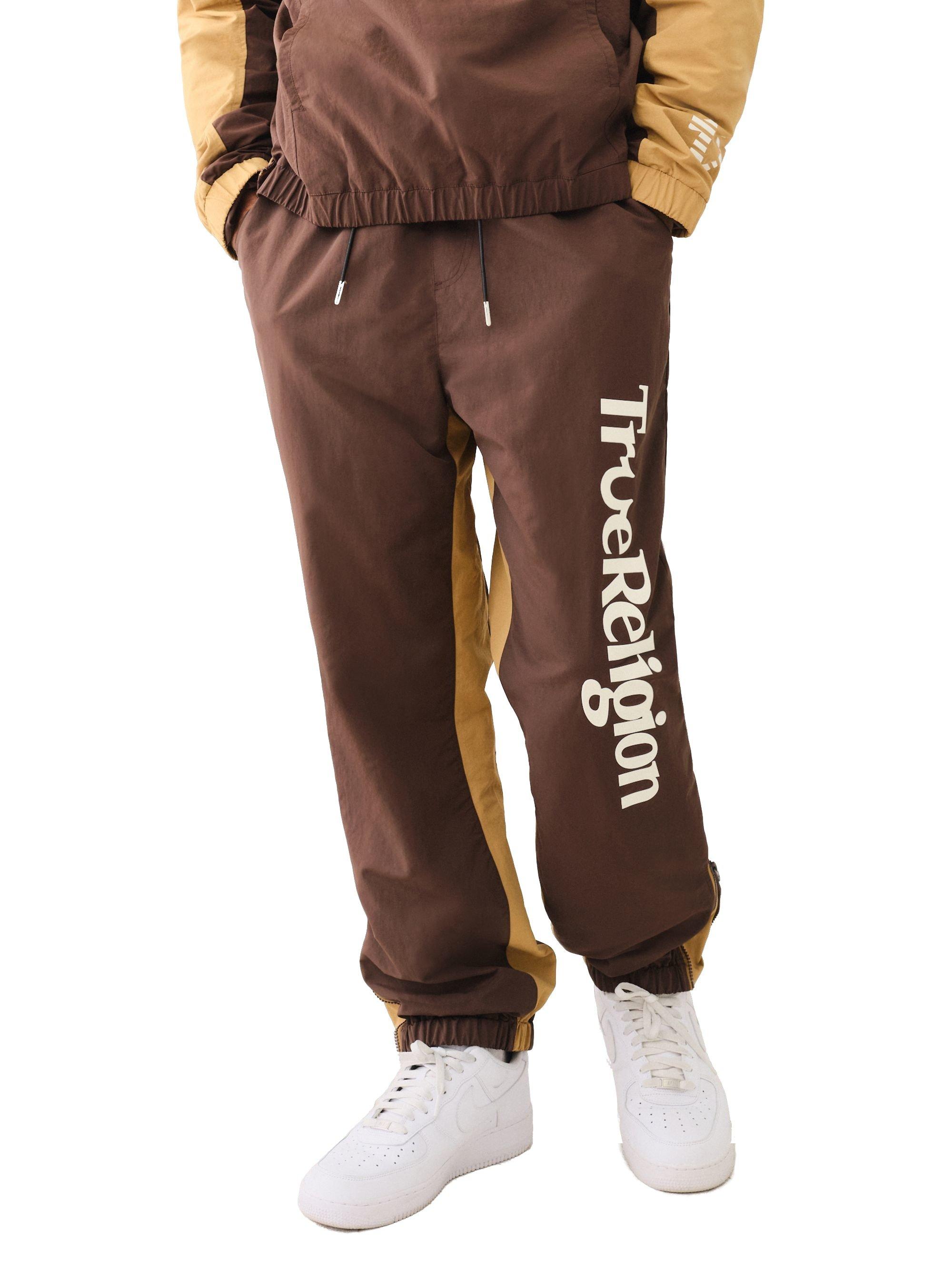 True Religion Men's Colorblock Nylon Jogger - BROWN