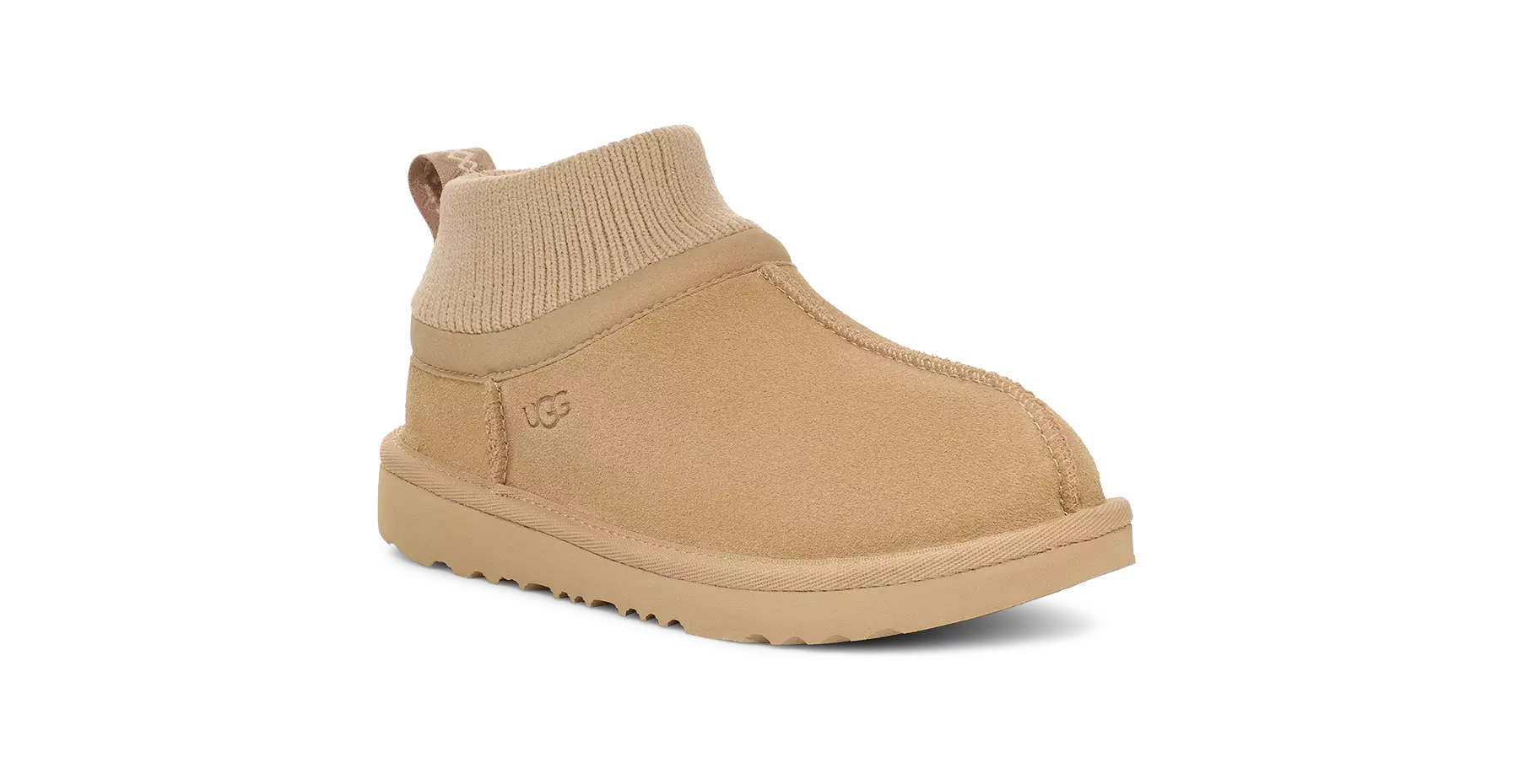 UGG Classic Ultra Stretch Cuff "Mustard Seed" Preschool Girls' Boot - LT BROWN